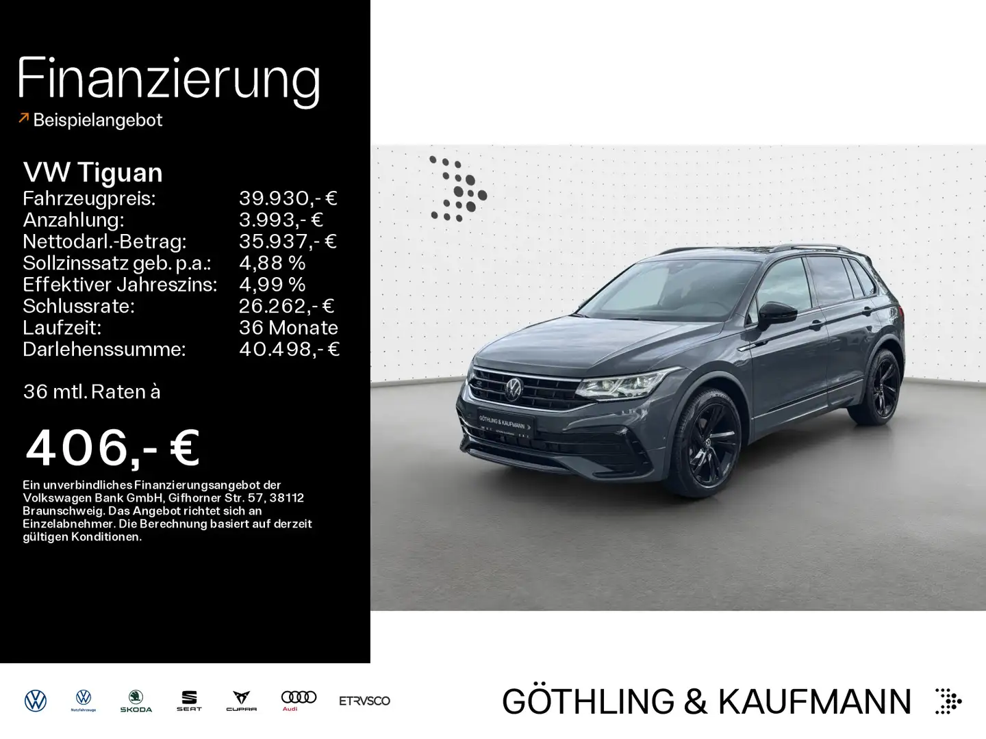 Volkswagen Tiguan TSI DSG R-Line*Matrix*Navi*Keyless*MFL* Gris - 1