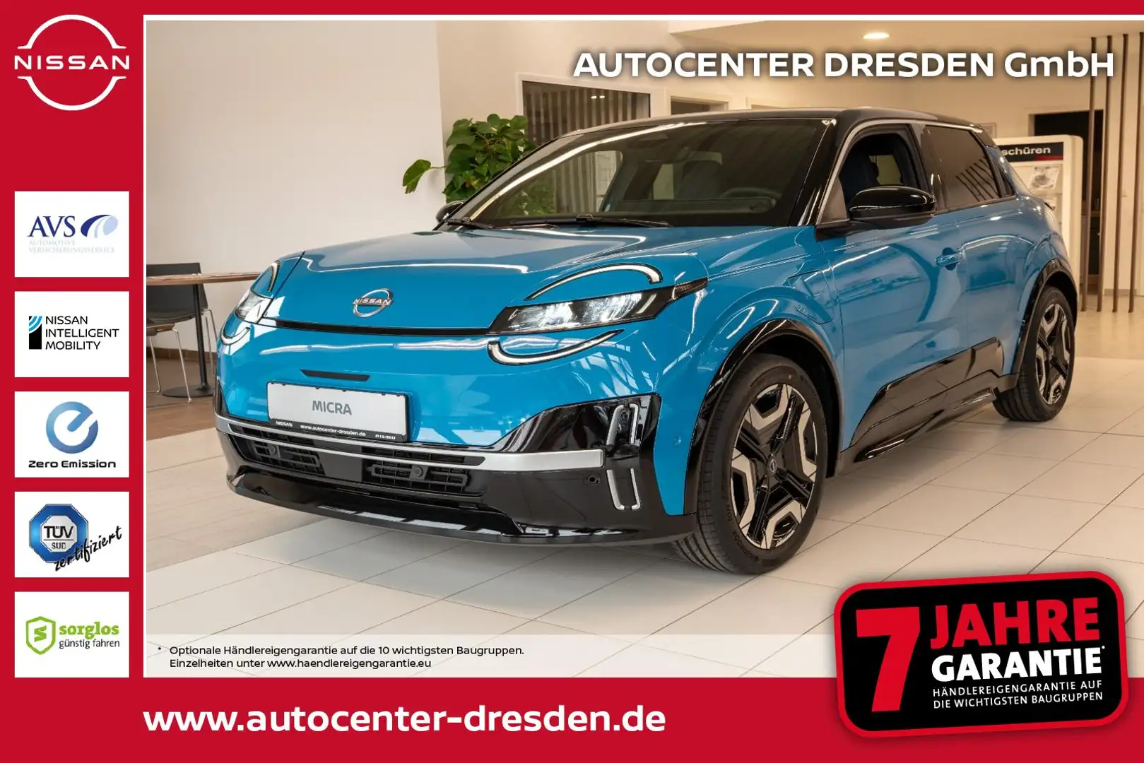 Nissan Micra BEV 150 Evolve ACC+LED+Navi+SHZ+Winterp.+LM Blau - 1