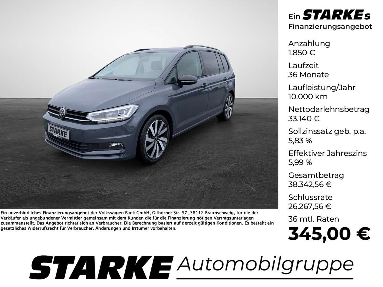 Volkswagen Touran — Volkswagen Touran 1.5 TSI DSG Highline Black Style Pano, Keyless,...