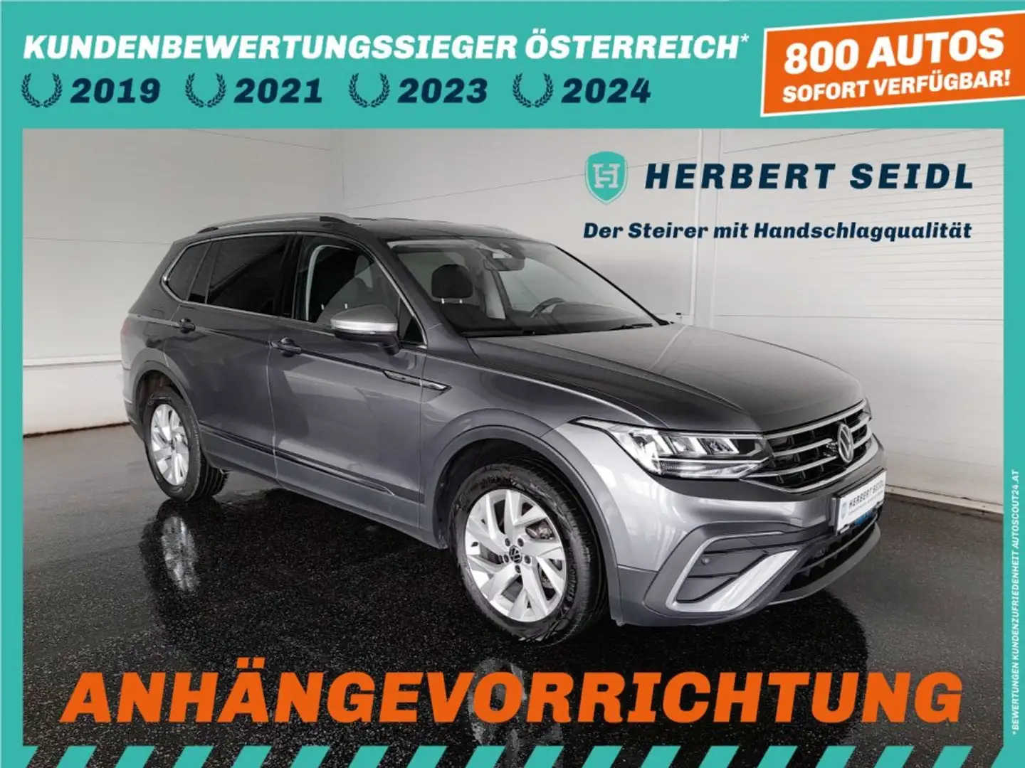 Volkswagen Tiguan Allspace LIFE 2,0 TDI DSG *STANDHZG / LED MIT FLA / HEAD-UP / VIRTUELL PRO / NAVI / AHV / ACC / E-KLAPPE* Grau - 1