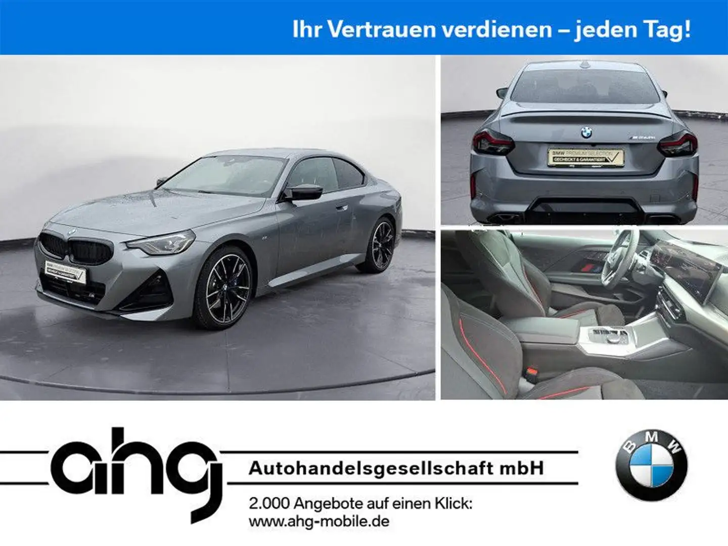 BMW 240 xDrive Coupe *Premium*Navi*Kamera*LED*ACC* Grau - 1