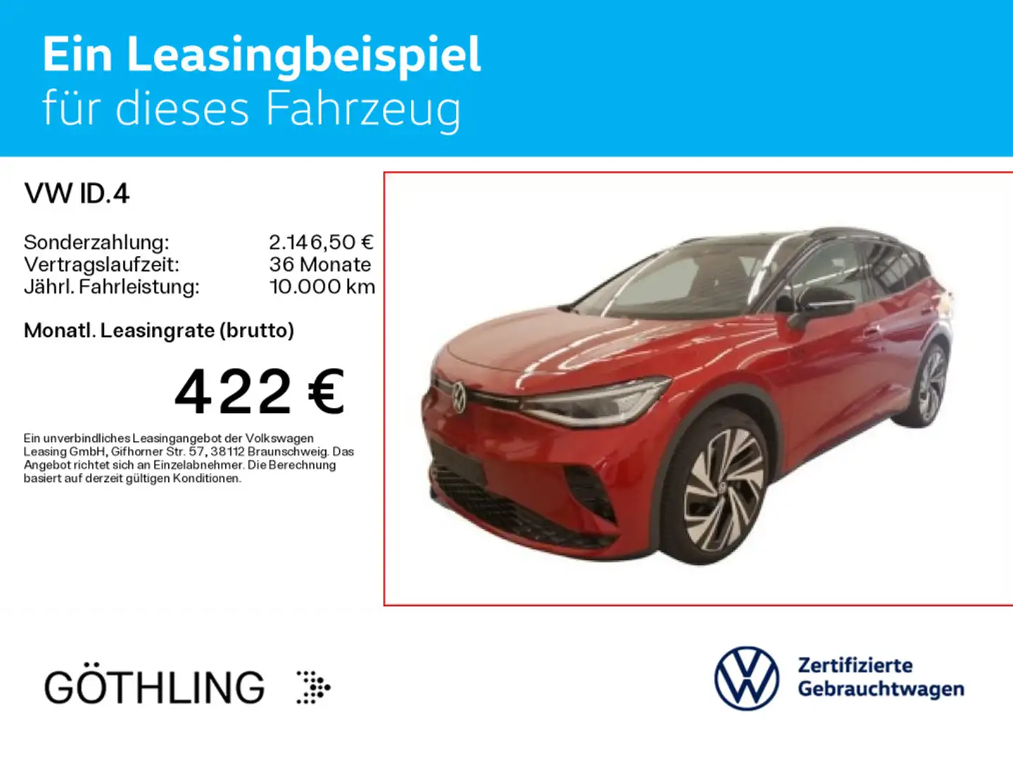 Volkswagen ID.4 GTX 4M*NAVI*WP*KAM*ASG*21Zoll*IQ-Light*SHZ* Rot - 2