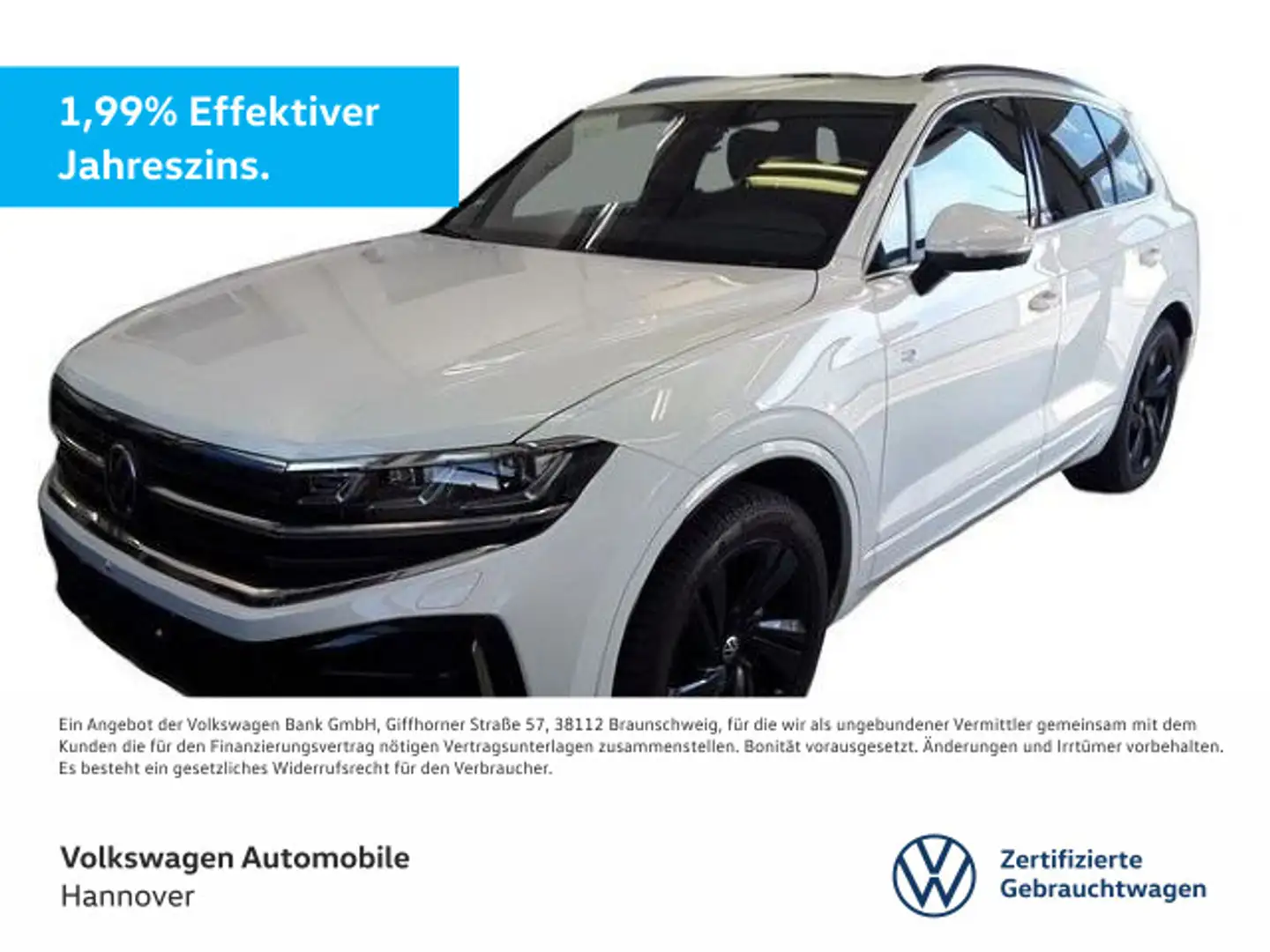 Volkswagen Touareg 3.0 V6 TDI R-Line Navi Pano AHK ACC PDC Weiß - 1