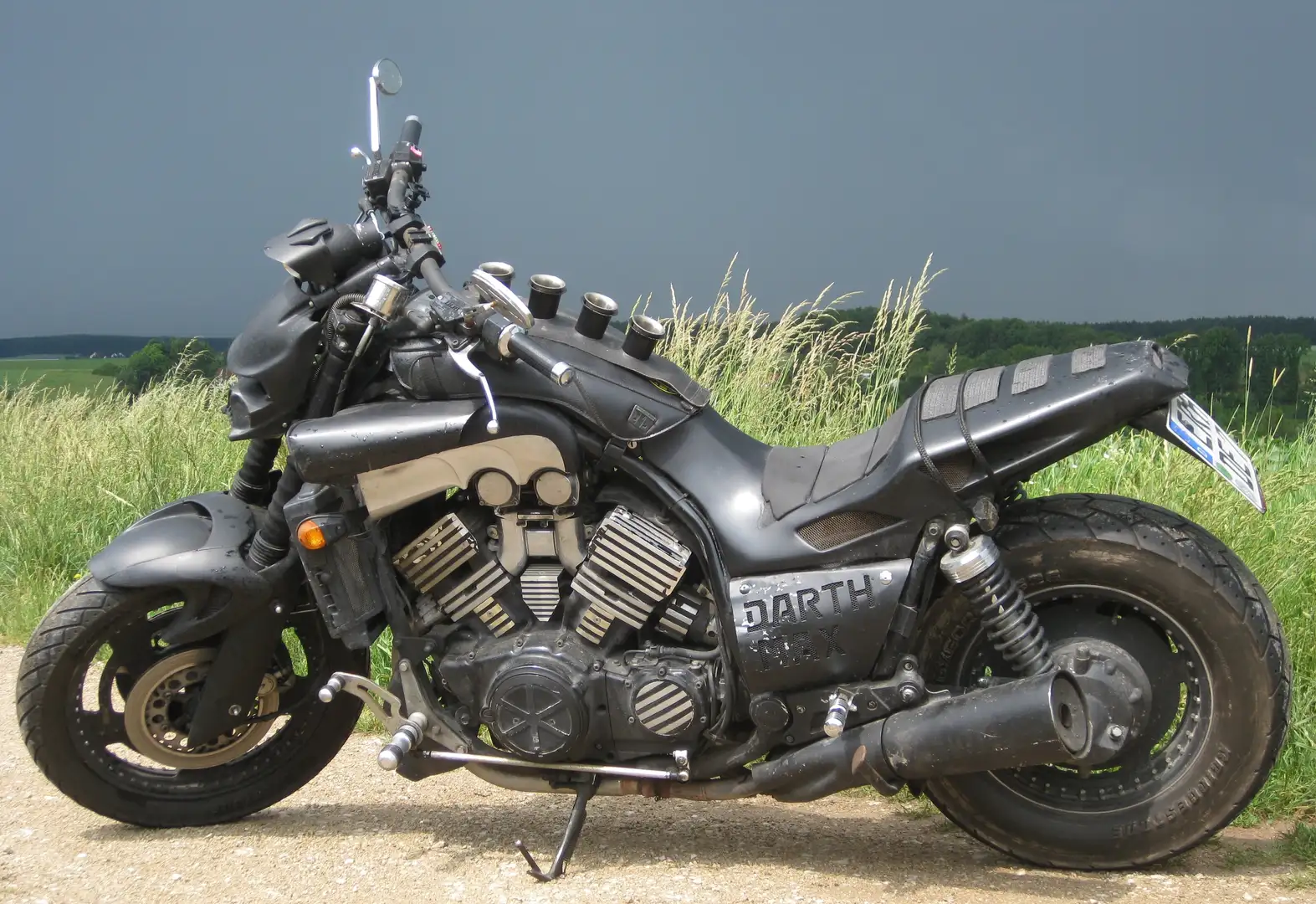 Yamaha Vmax UMBAU DARTHMAX, Airride, Furßrasten, Felgen ... Negru - 2