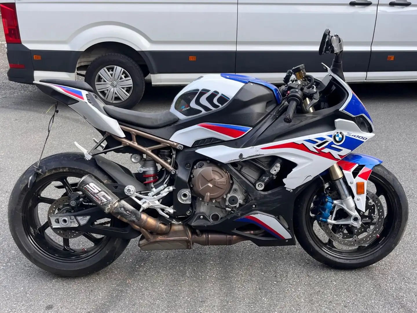 BMW S 1000 RR M Paket * UNFALL * MOTOR LÄUFT* Wit - 1