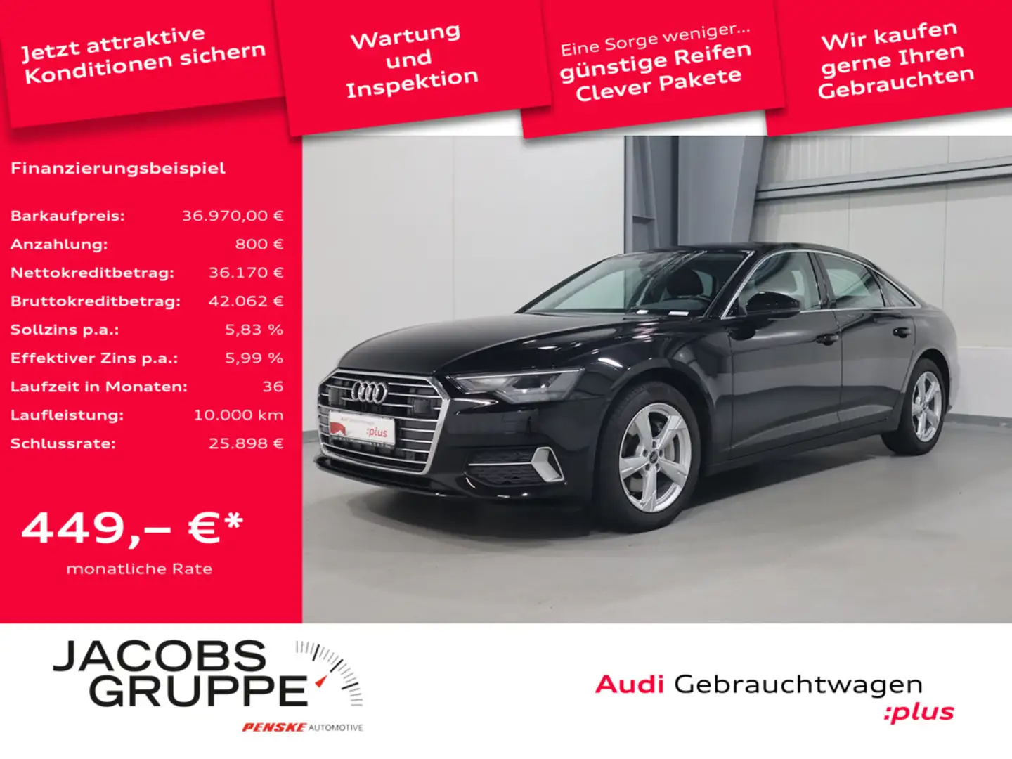 Audi A6 Limo 45 TFSI advanced Navi*LED*PDC * Schwarz - 1