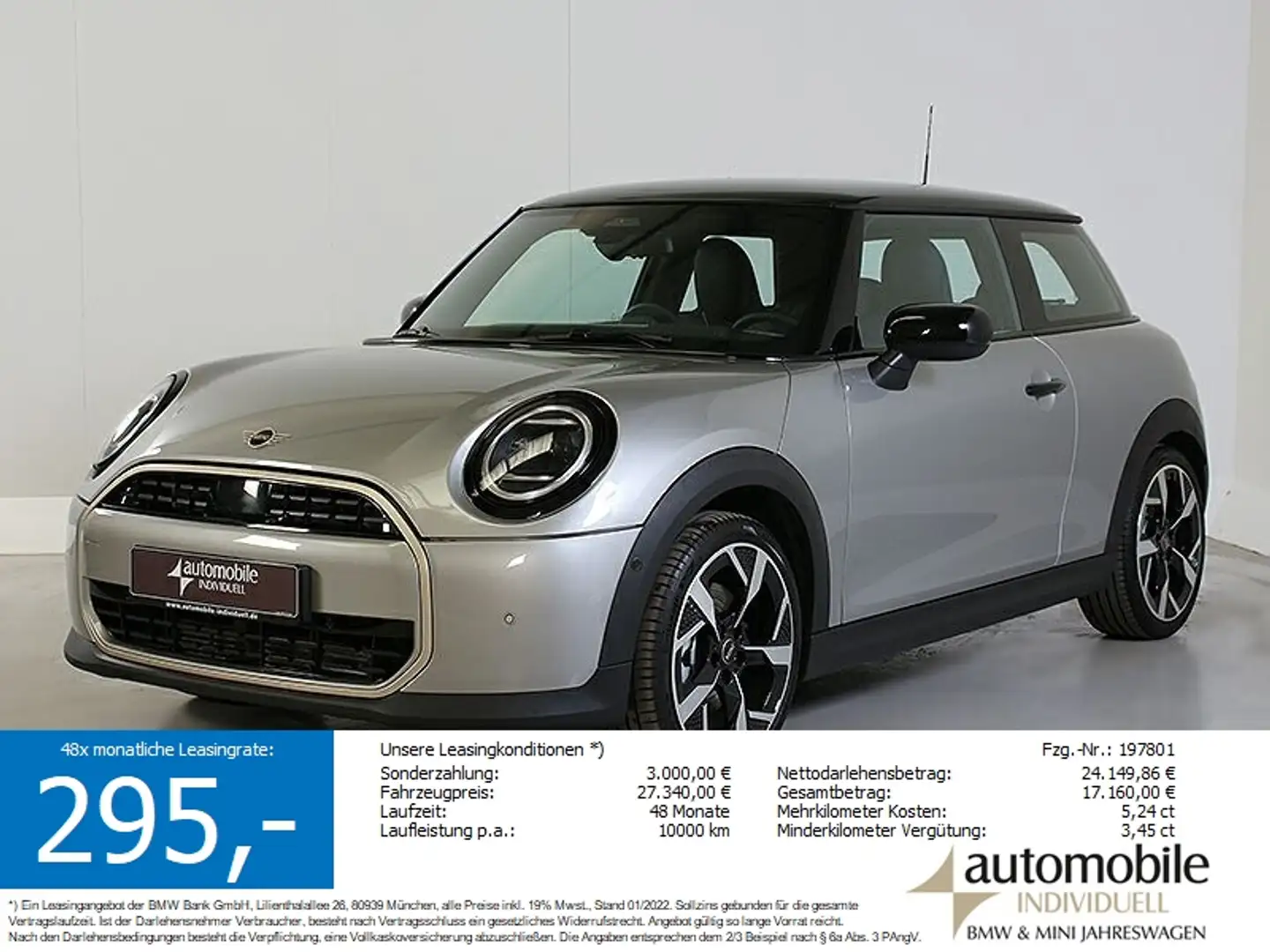 MINI Cooper C 3T Favoured Trim DKG JCW-Sitze HuD Nav Silber - 1