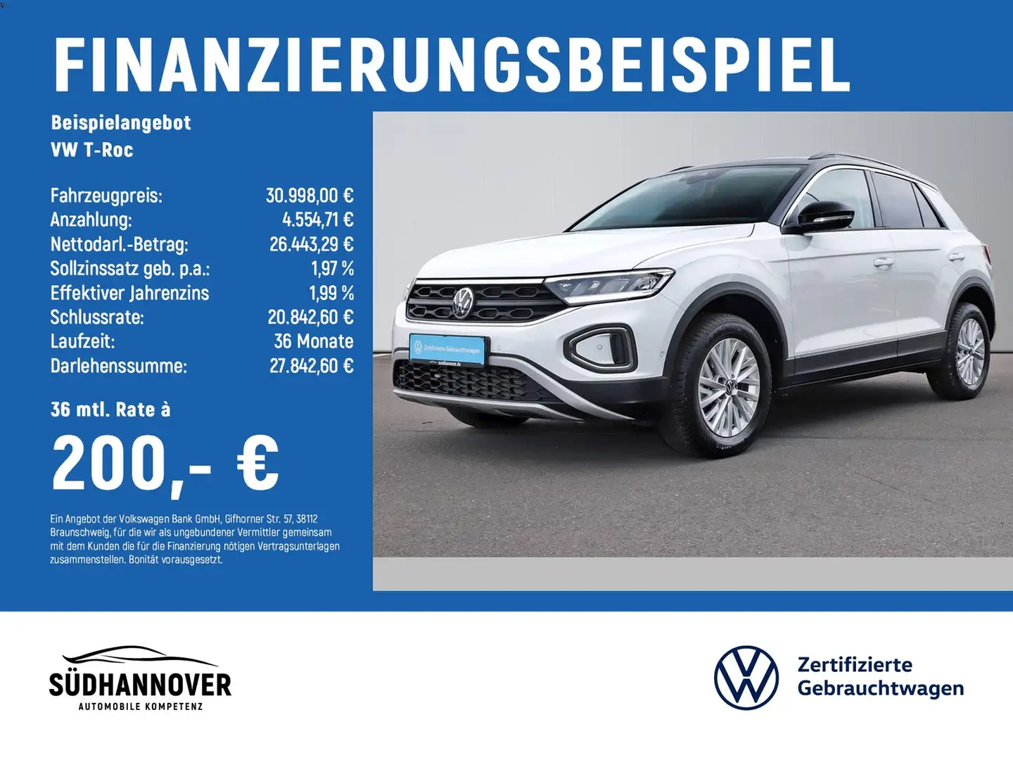 Volkswagen T-Roc Life 1.5 TSI DSG AHK+NAVI+LED+SHZ+PDC+GRA Weiß - 2
