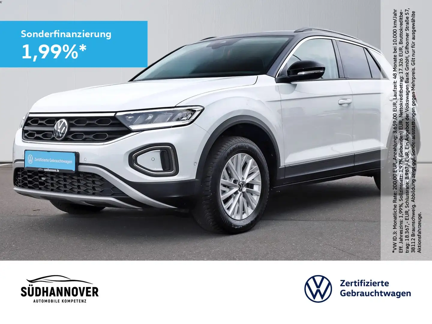 Volkswagen T-Roc Life 1.5 TSI DSG AHK+NAVI+LED+SHZ+PDC+GRA Weiß - 1