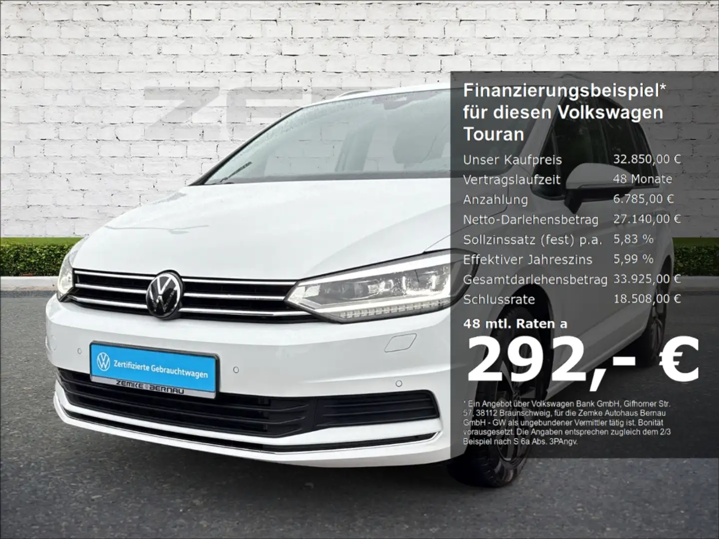 Volkswagen Touran 1.5 TSI DSG Move AHK-klappbar Navi Digitales Cockp Wit - 1