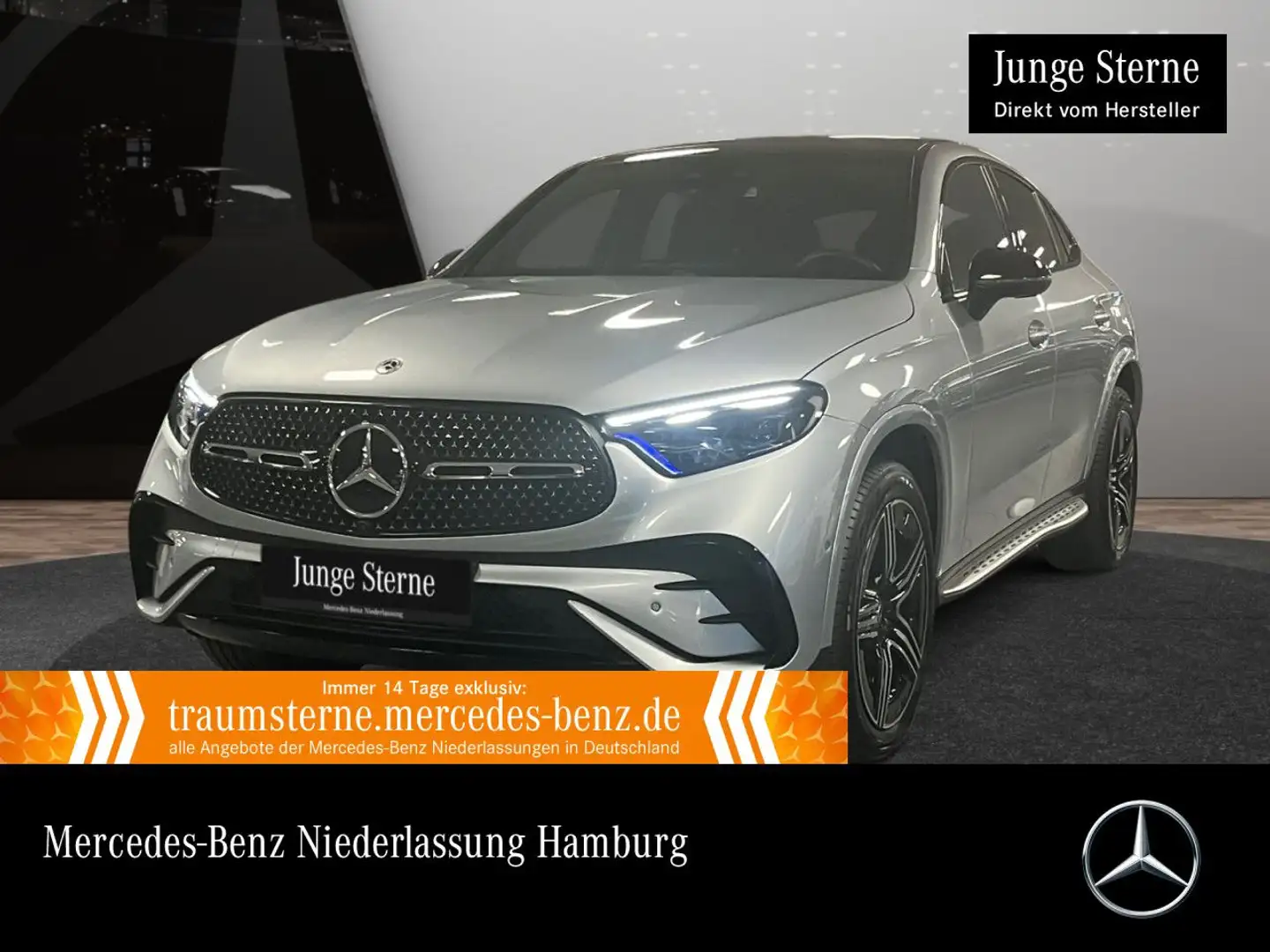 Mercedes-Benz GLC 300 de 4M AMG+NIGHT+PANO+360+AHK+KEYLESS+9G Silber - 1