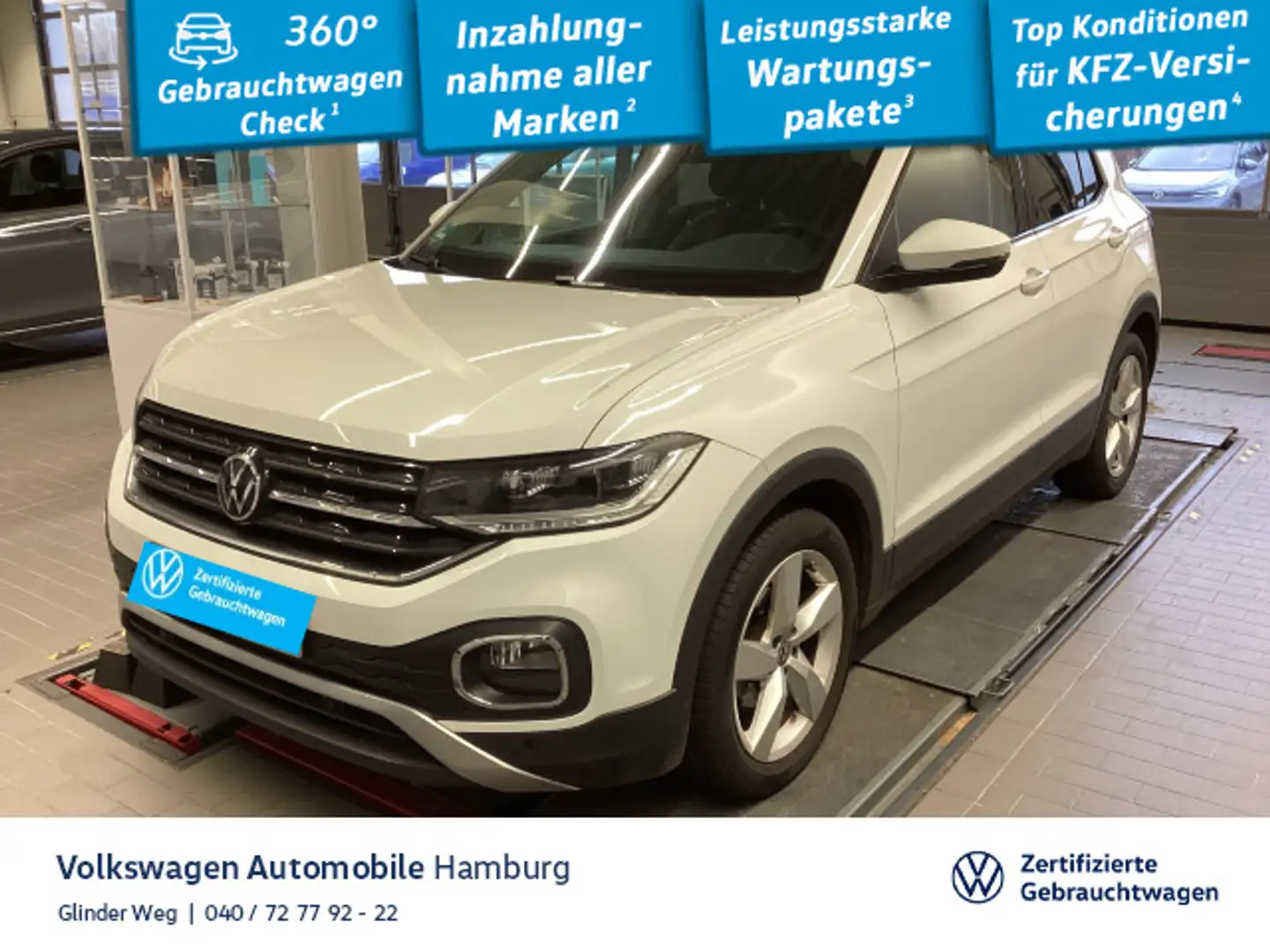 Volkswagen T-Cross Style 1.0TSI DSG PDC Sitzheizung CarPlay Weiß - 1