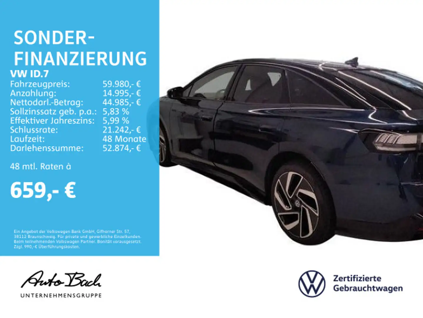 Volkswagen ID.7 GTX 4M Automatik Navi LED HuD Panorama DCC Blau - 1