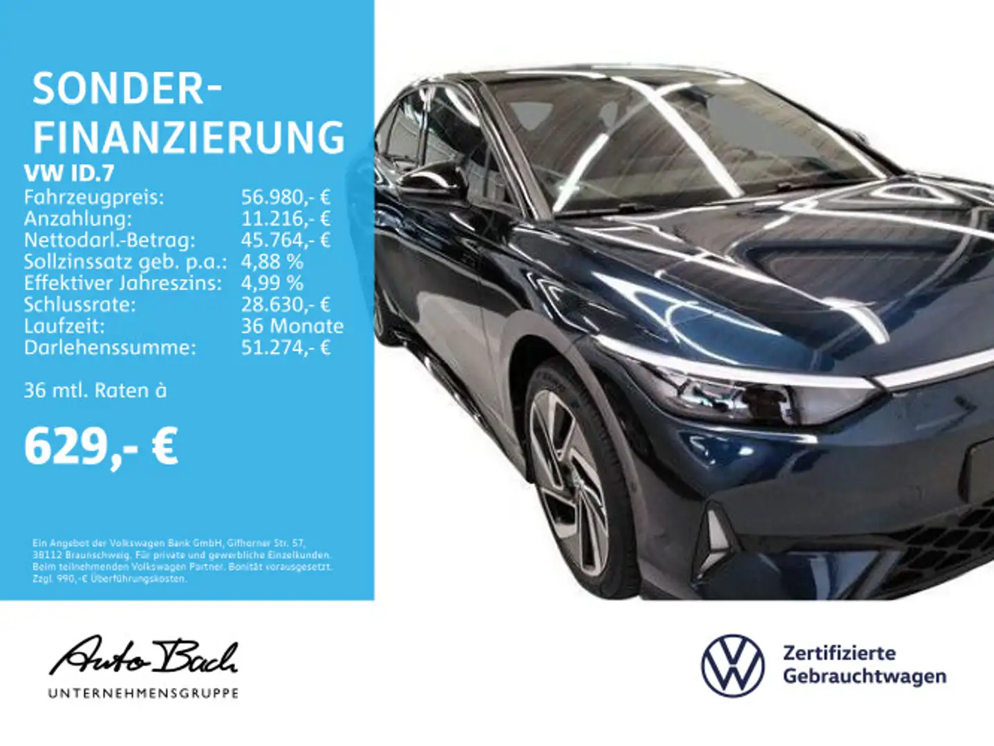 Volkswagen ID.7 GTX 4M Automatik Navi LED HuD Panorama DCC Blau - 2