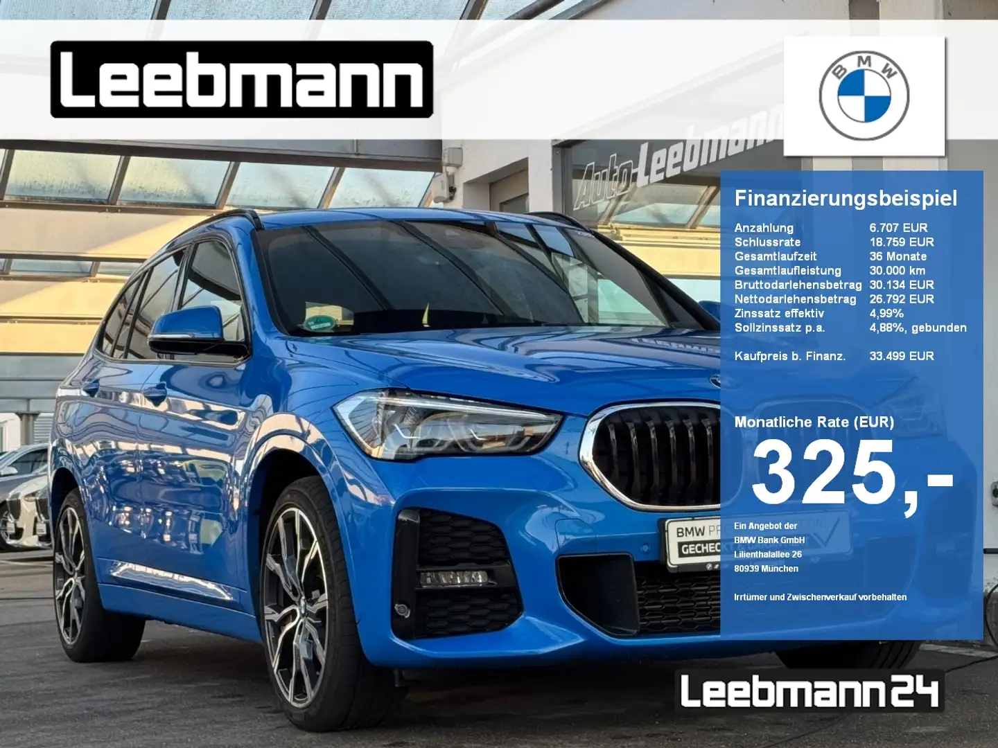 BMW X1 xDrive25d M-Sport AHK/19-Zoll 2 JAHRE GARANTIE Blau - 1