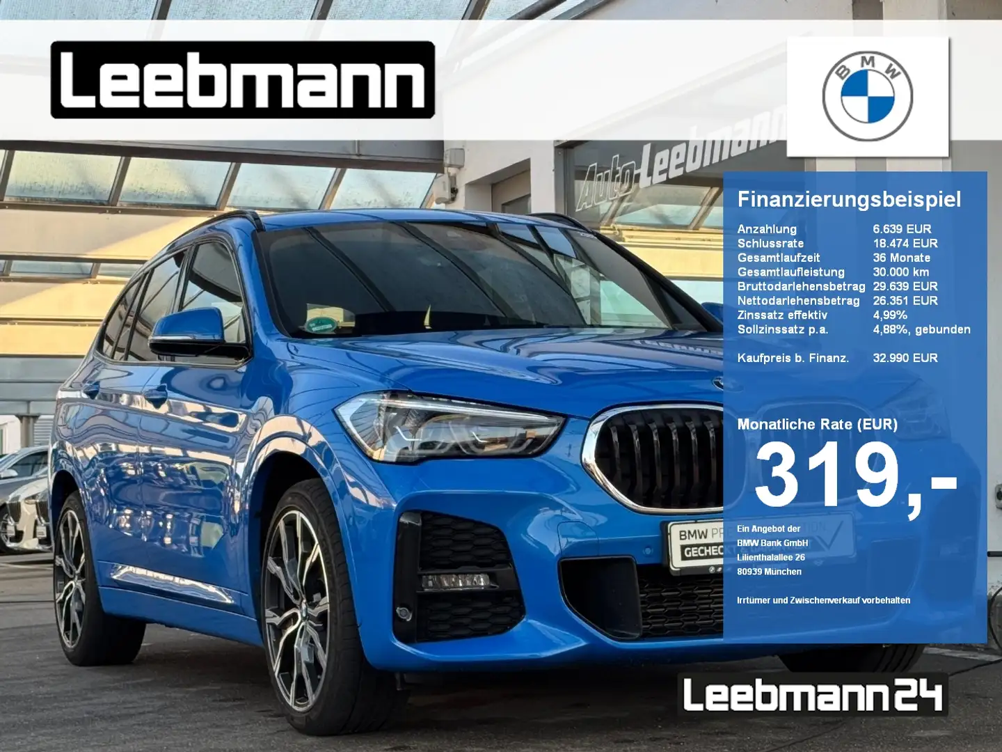 BMW X1 xDrive25d M-Sport AHK/19-Zoll 2 JAHRE GARANTIE Blau - 1