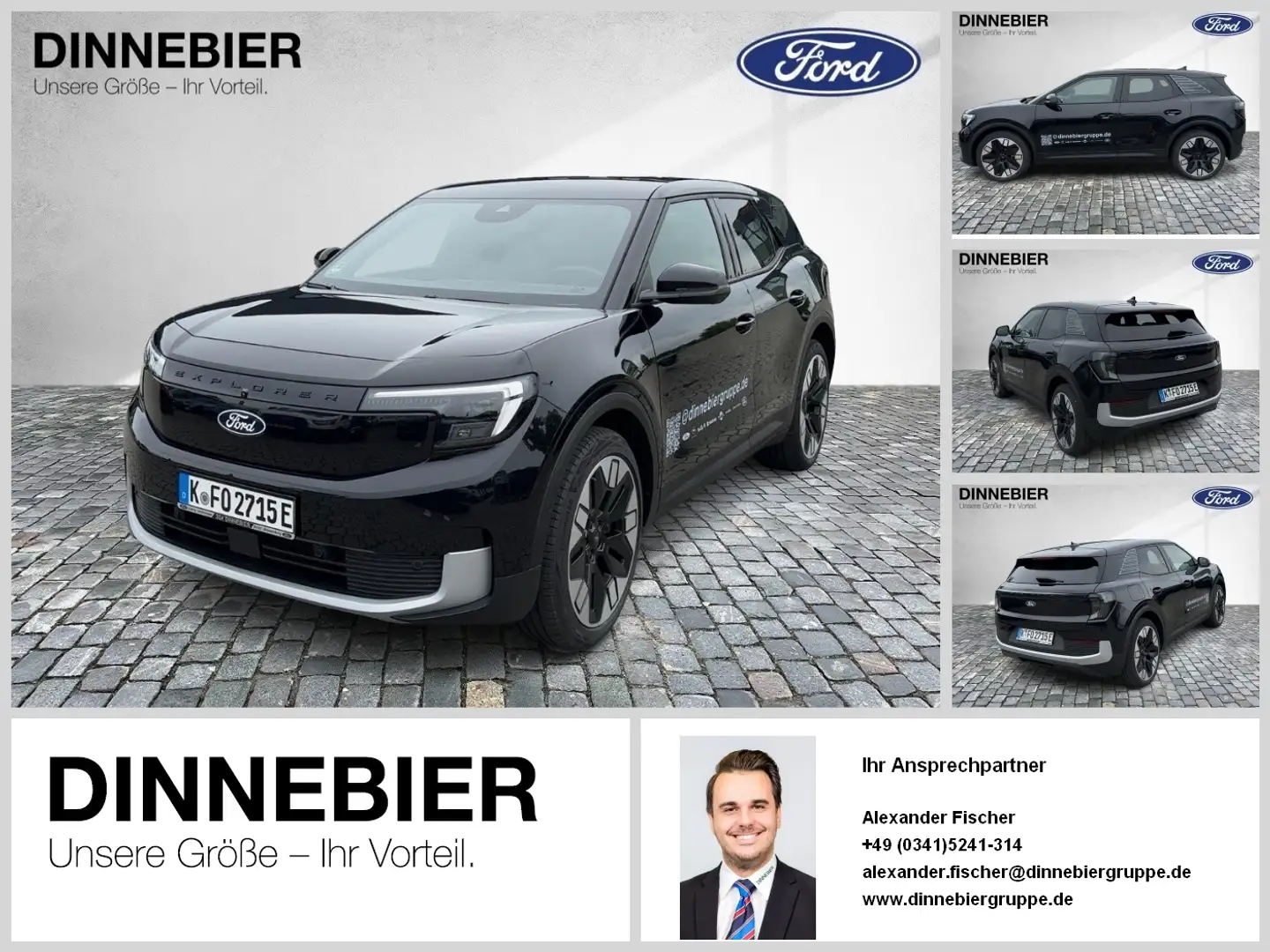 Ford Explorer Premium 79kWh LED+360°+Glasdach+AHK Schwarz - 1