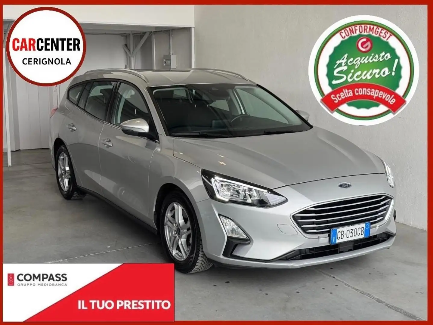 Ford Focus 1.5 EcoBlue 120 CV SW Business Argento - 1