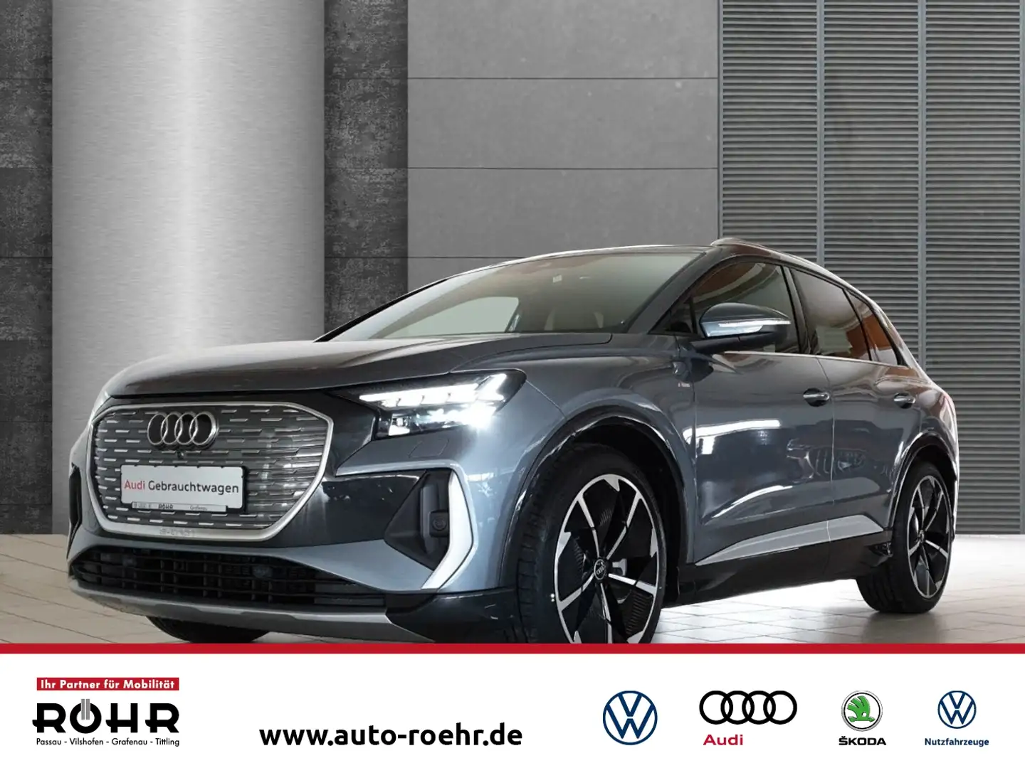 Audi Q4 e-tron S line (Garantie 05/2026.GRA.Navi.LED.Pano.Einpark Bleu - 1