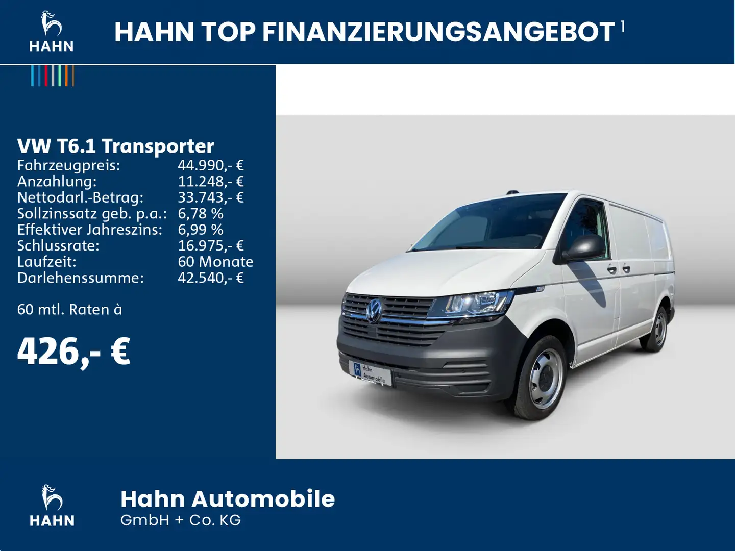 Volkswagen T6.1 Transporter T6.1 Kasten 150KW TDI DSG 2xSchiebetü Klima Wit - 2
