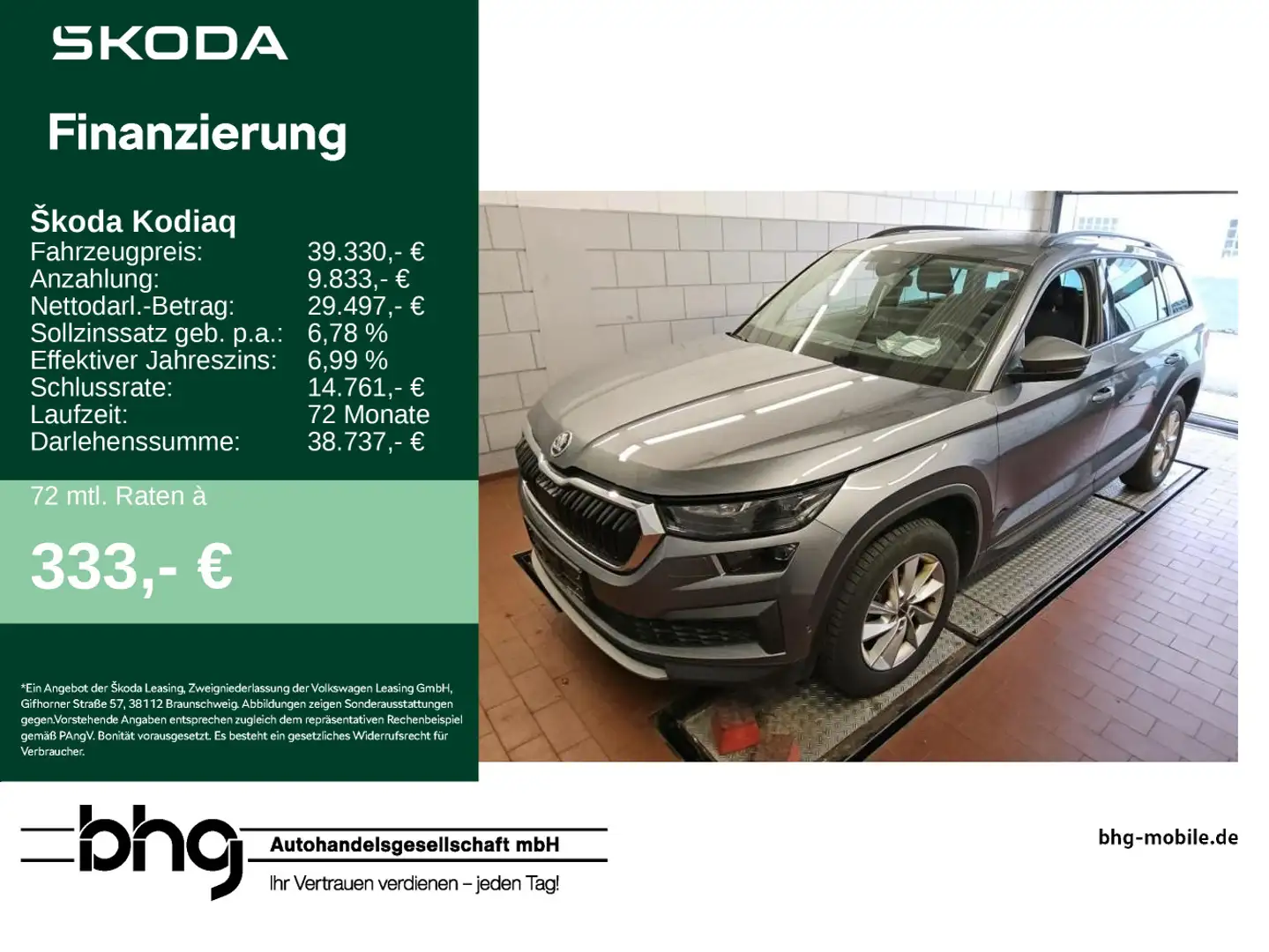 Skoda Kodiaq 2.0 TDI 4x4 DSG Tour Standhzg. ACC-Front- Grau - 1
