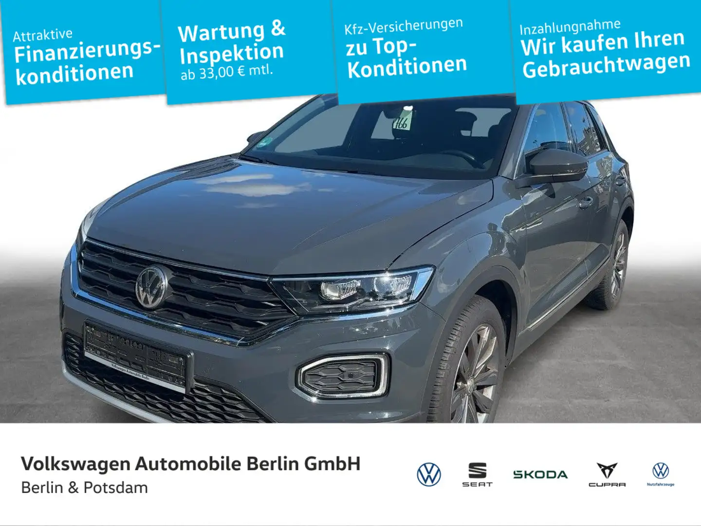 Volkswagen T-Roc 1.5 TSI DSG Sport Klima ACC LED SHZ PDC Grau - 1