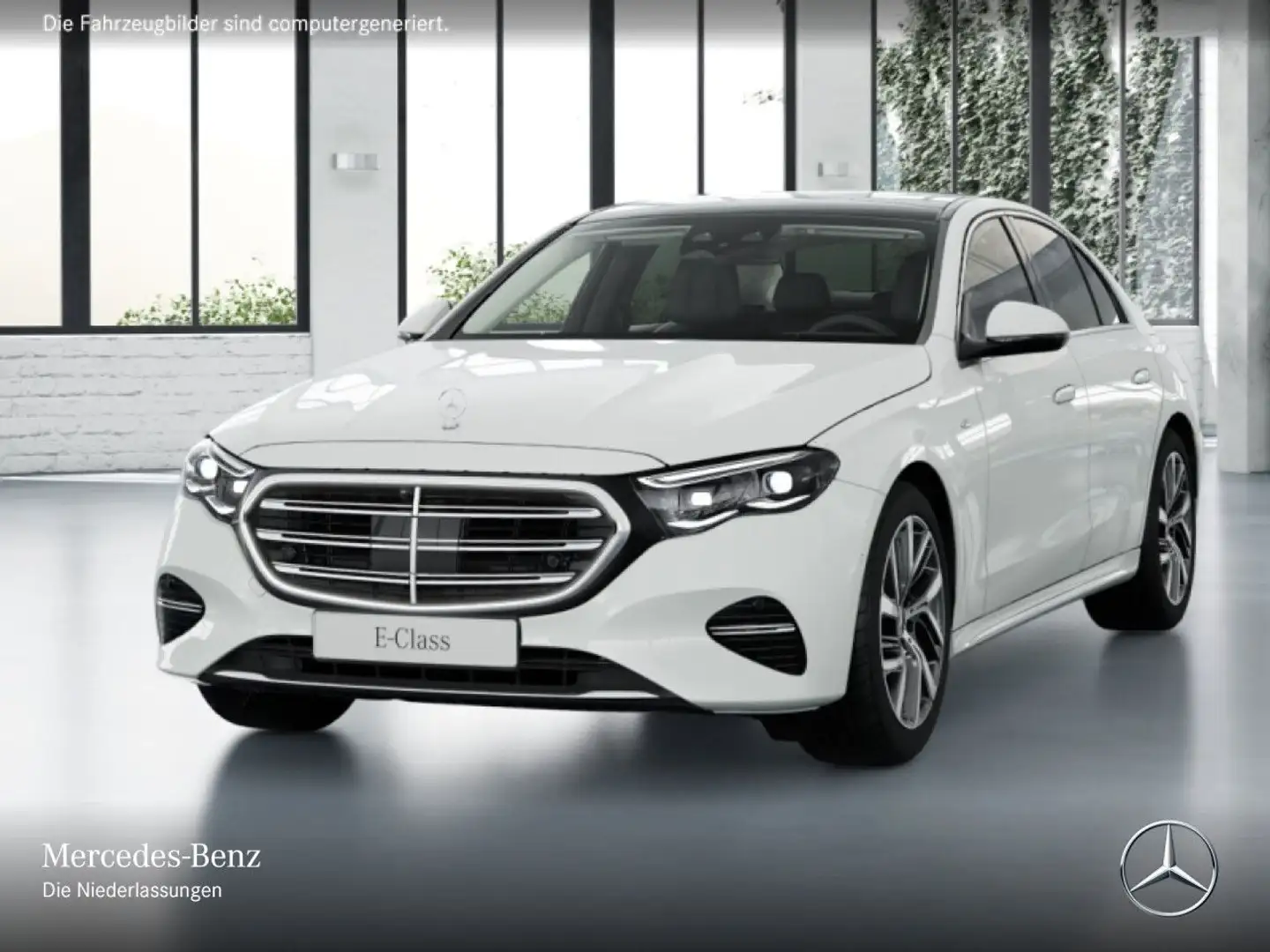 Mercedes-Benz E 300 e 4M Hybrid Fahrass 360° Airmat Pano Distr. Weiß - 2