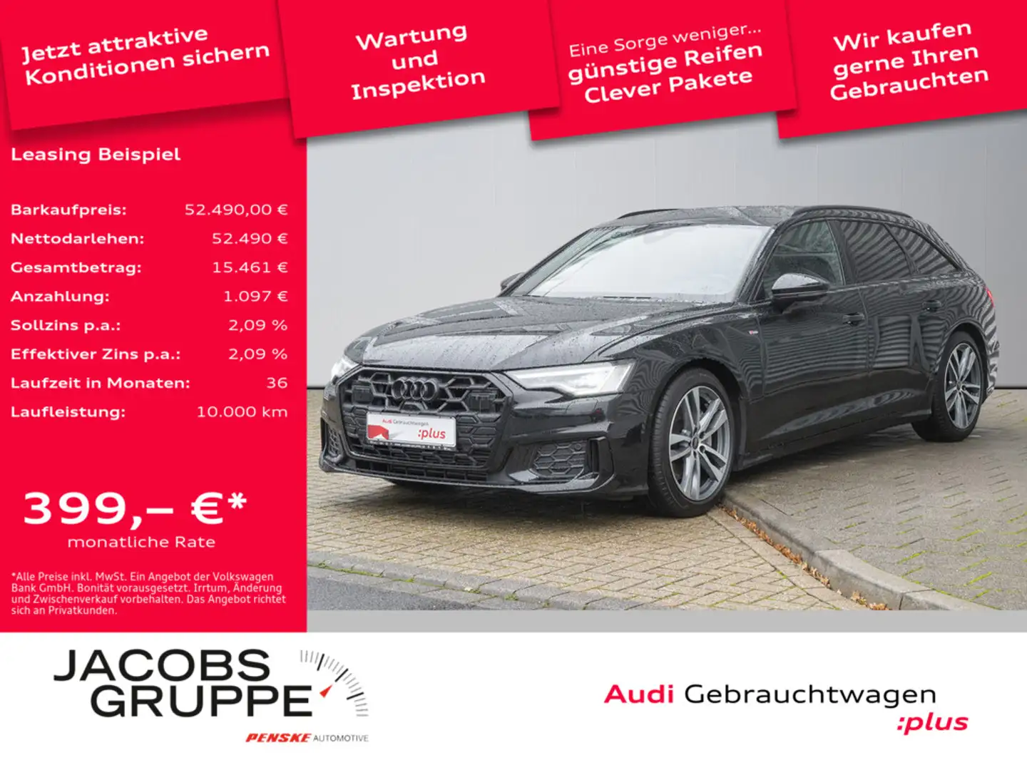 Audi A6 Avant 45 TFSI 2xS line ACC*Matrix*HuD*360° Schwarz - 1