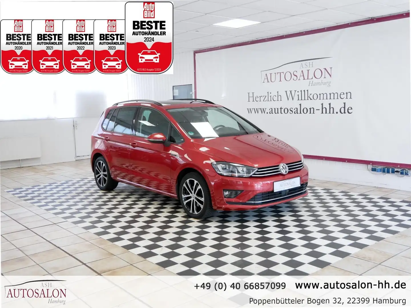 Volkswagen Golf Sportsvan Lounge BMT*1Vorb*VW Servicege.*Bixeno*Navi*Pano*PD Rot - 1