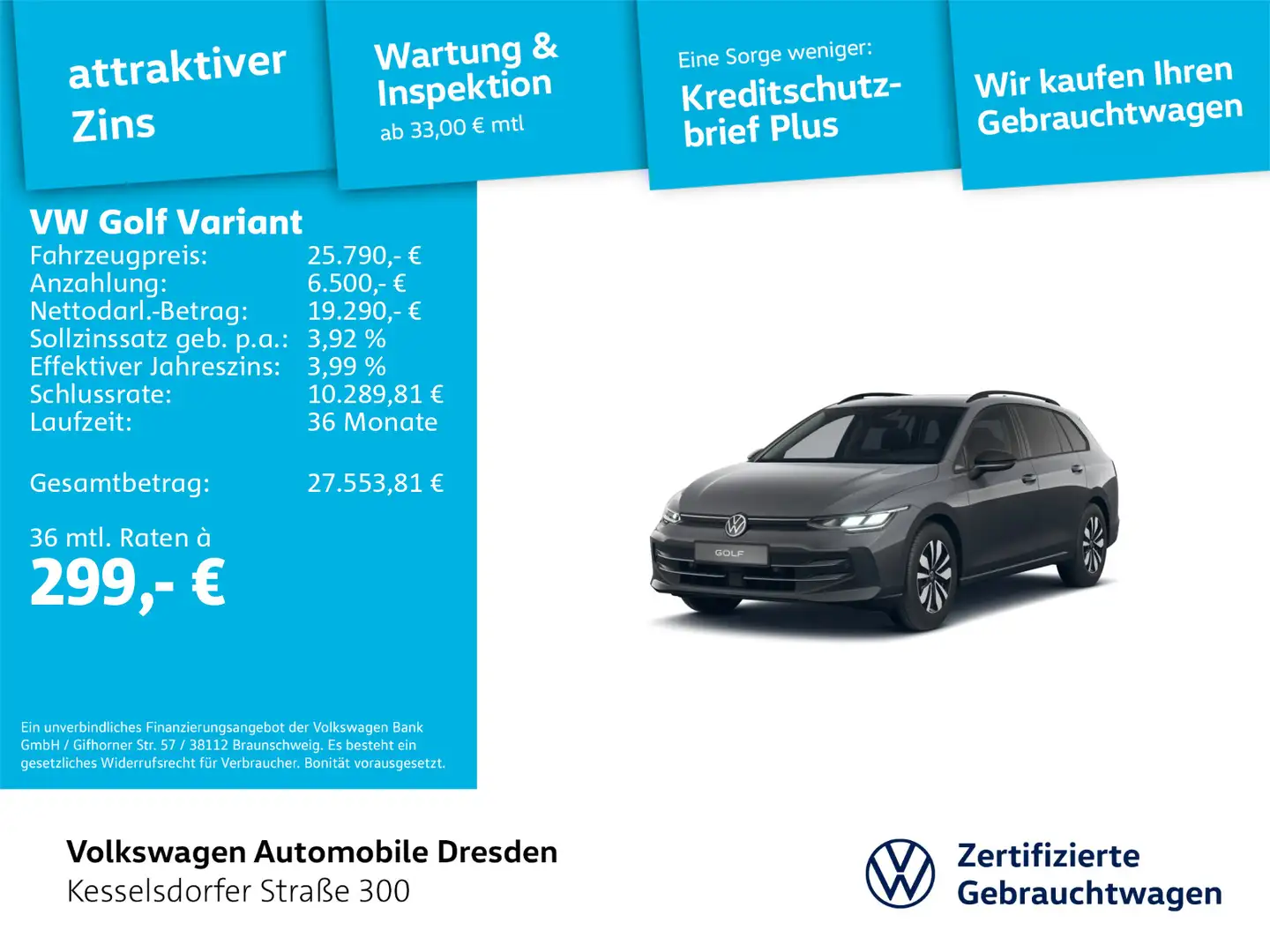 Volkswagen Golf Variant Golf VIII Variant 1.5 TSI Goal ACC DAB LED PDC S Grau - 1