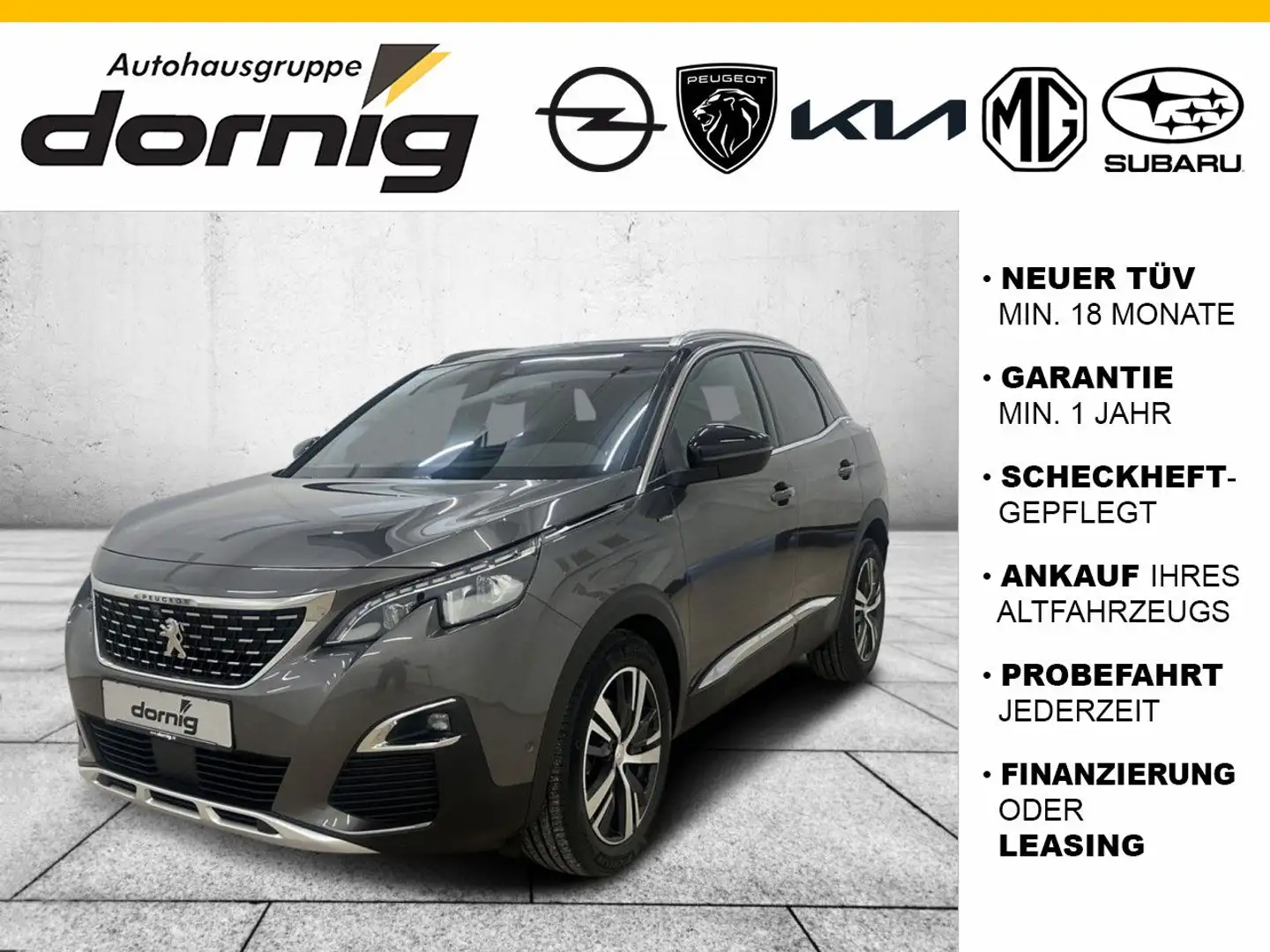 Peugeot 3008 GT-Line PT130, Navi, SHZ Grau - 1