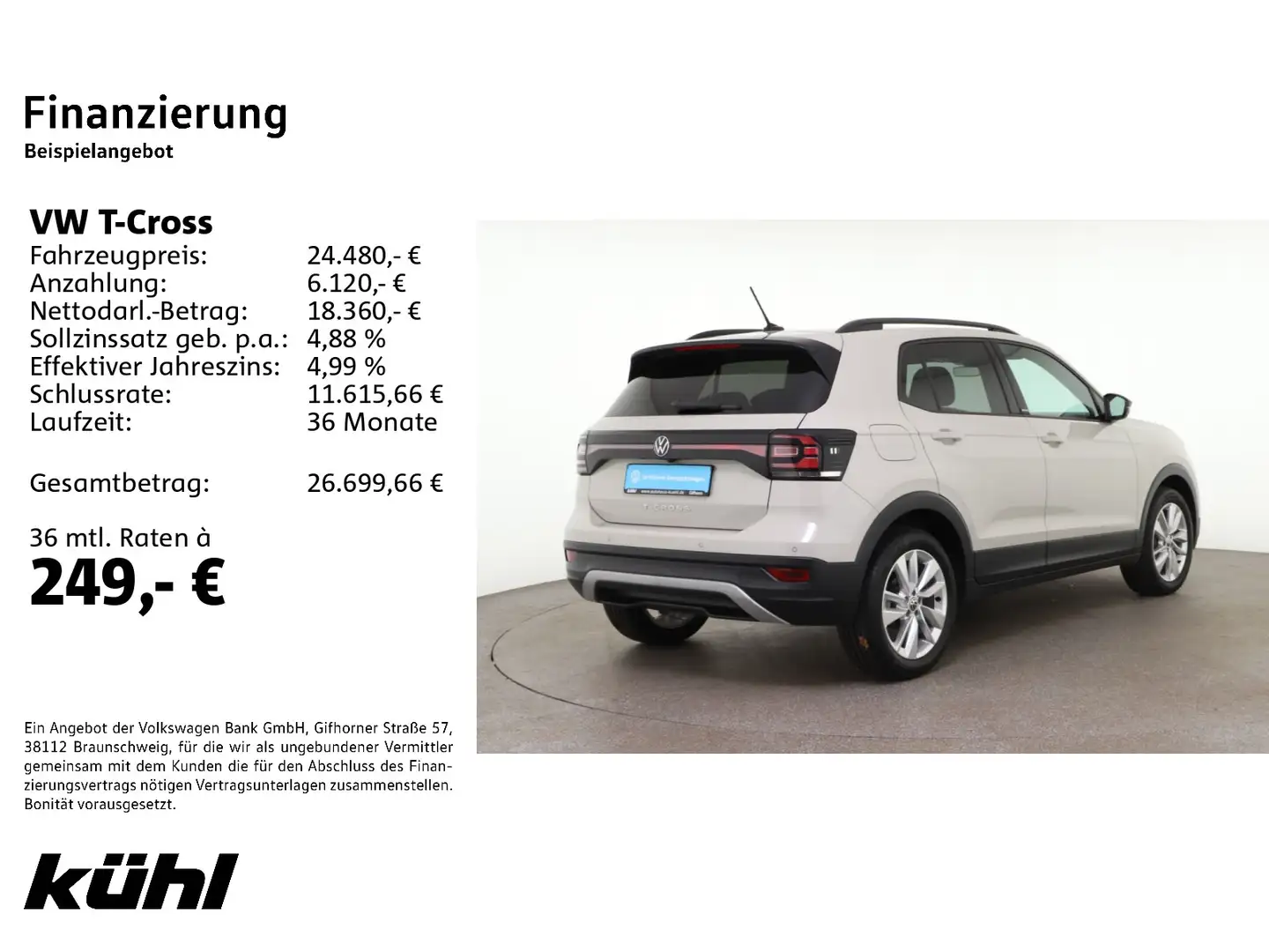 Volkswagen T-Cross 1.0 TSI DSG Move LED/ACC/Kamera/App/AHK Gris - 2