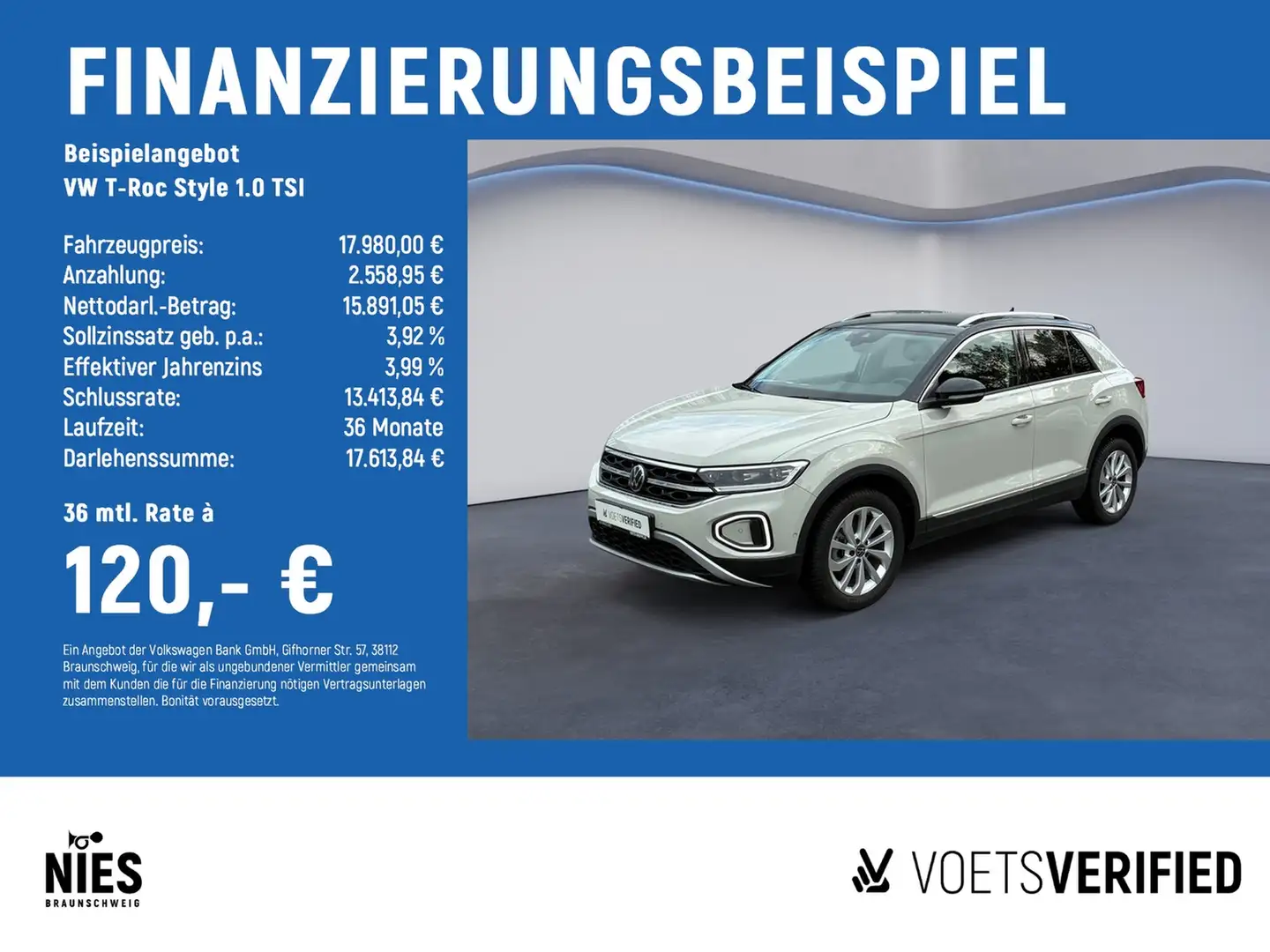 Volkswagen T-Roc Style 1.0 TSI NAVI+LED+AppConnect Grau - 2
