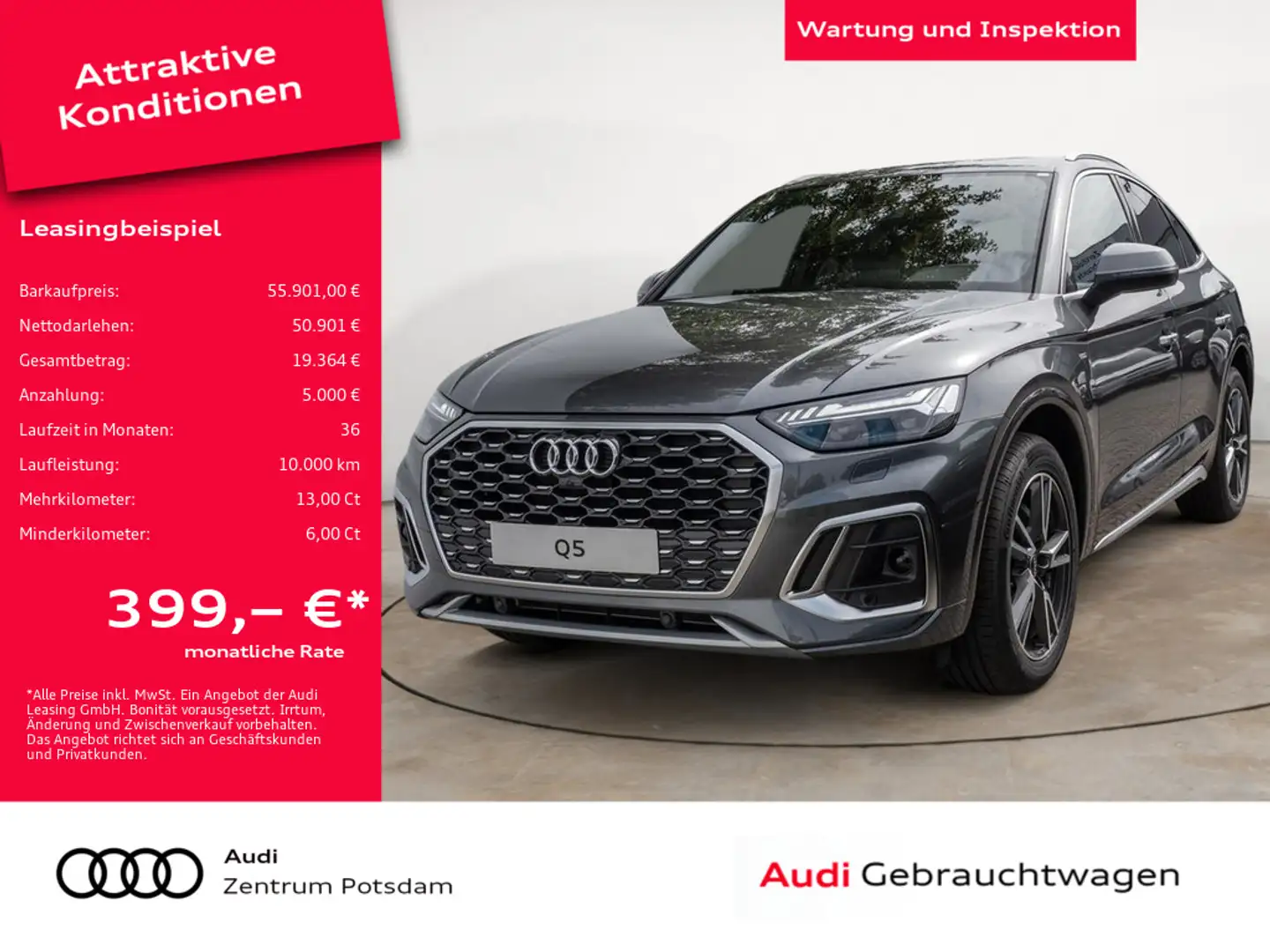 Audi Q5 Sportback S line business 35 TDI KLIMA AHK Grau - 1
