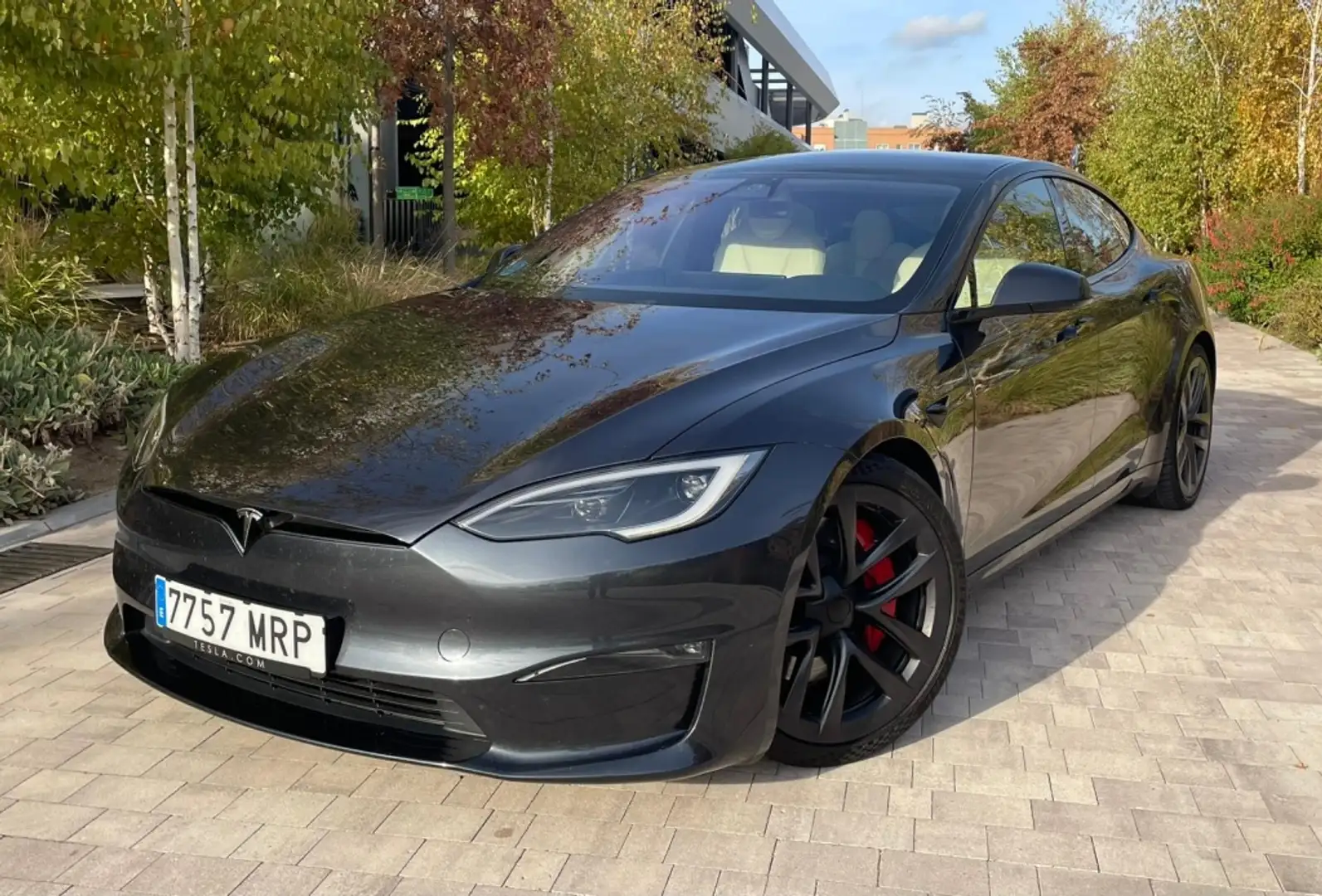 Tesla Model S Plaid AWD Gris - 1