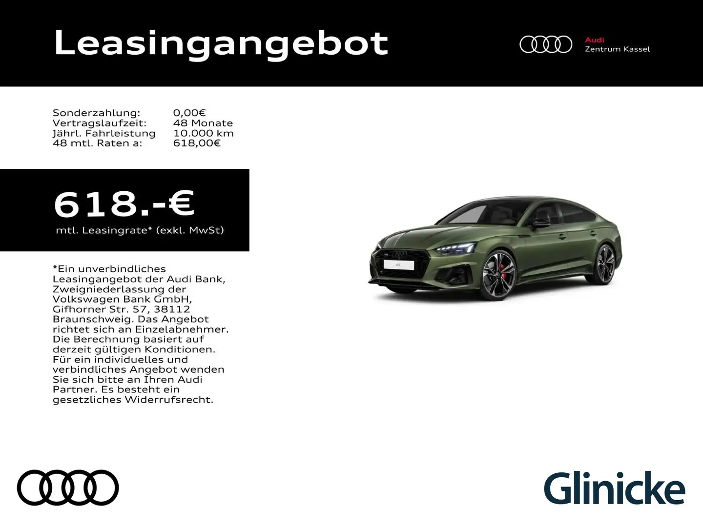 Audi A5 S line 40 TDI quattro S tronic Matr Green - 1