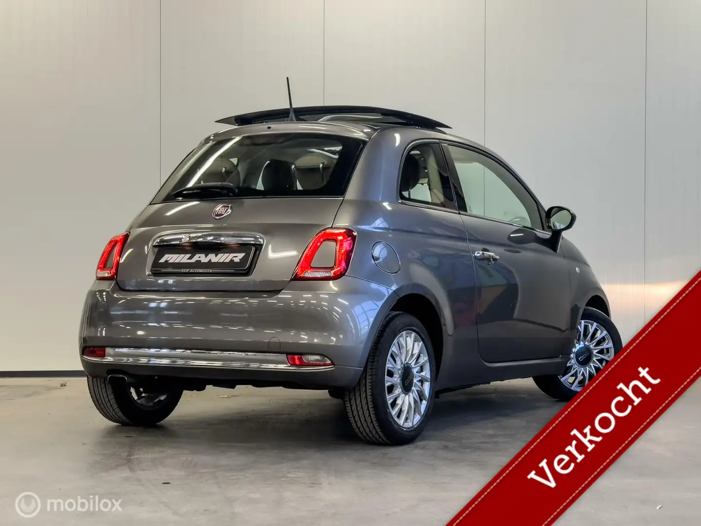 Fiat 500 0.9 TwinAir Turbo Lounge | Pano | Leder | NL Auto Grey - 2