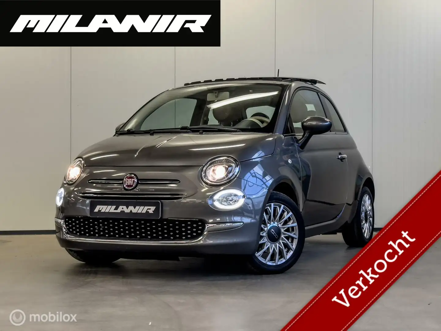 Fiat 500 0.9 TwinAir Turbo Lounge | Pano | Leder | NL Auto Grey - 1