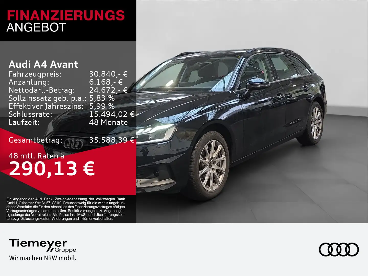 Audi A4 40 TFSI SHZG GJR LM17 GRA AHK Schwarz - 1