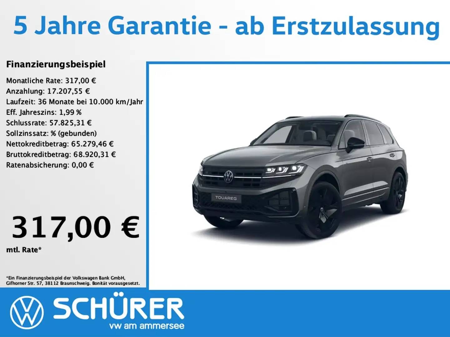 Volkswagen Touareg 3.0TDI R-Line Blackstyle Pano Allradlenkung 360... Grau - 1