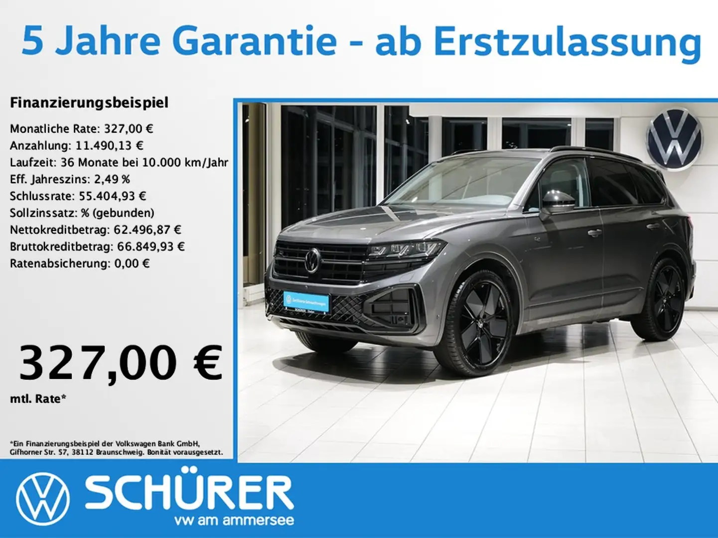 Volkswagen Touareg 3.0TDI R-Line Blackstyle Pano Allradlenkung 360... Grau - 1