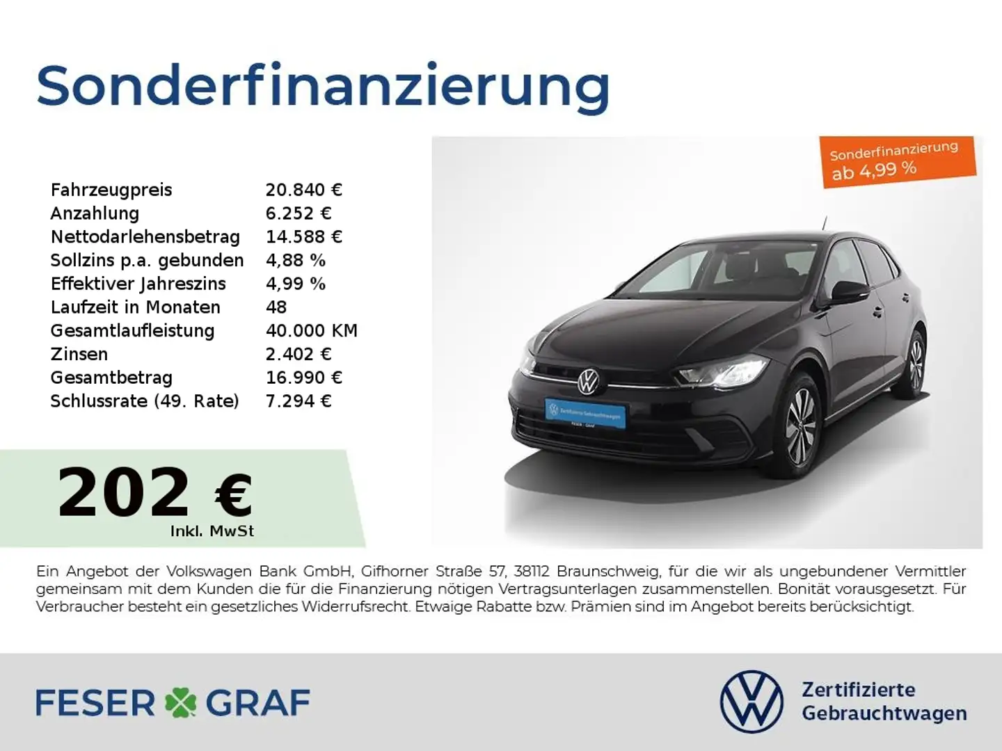 Volkswagen Polo 1.0TSI Move DSG Navi/R-Kamera/DAB/PDC/15" Nero - 1