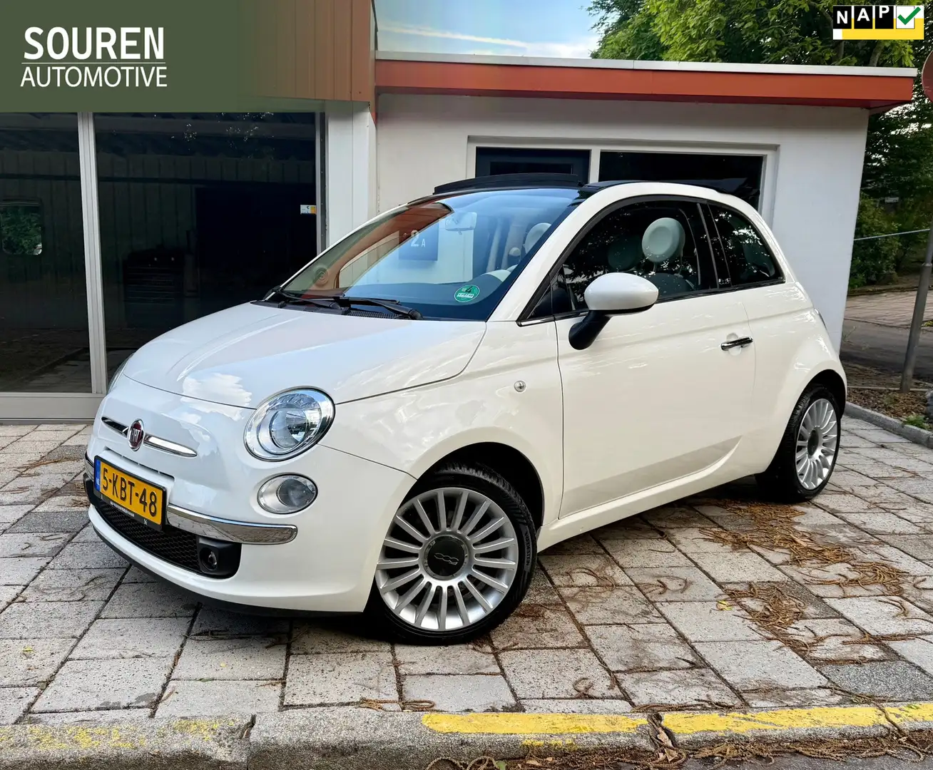 Fiat 500C 0.9 TwinAir Lounge Cabrio / Nieuwe APK / Automatis Biały - 1