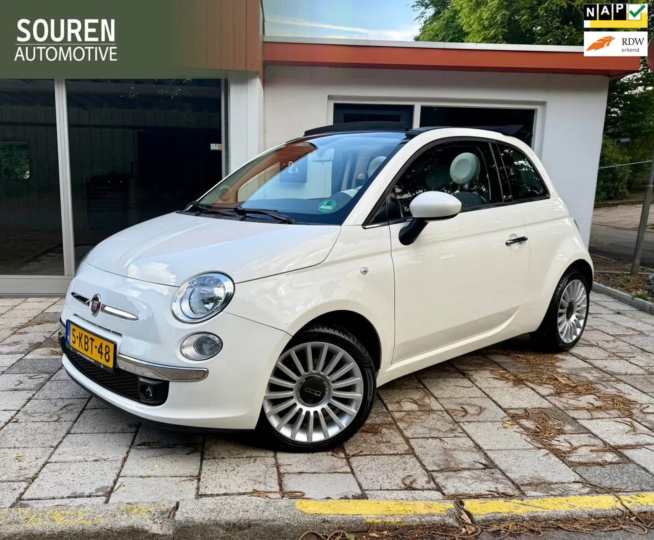 Fiat 500C 0.9 TwinAir Lounge Cabrio / Nieuwe APK / Automatis Wit - 1