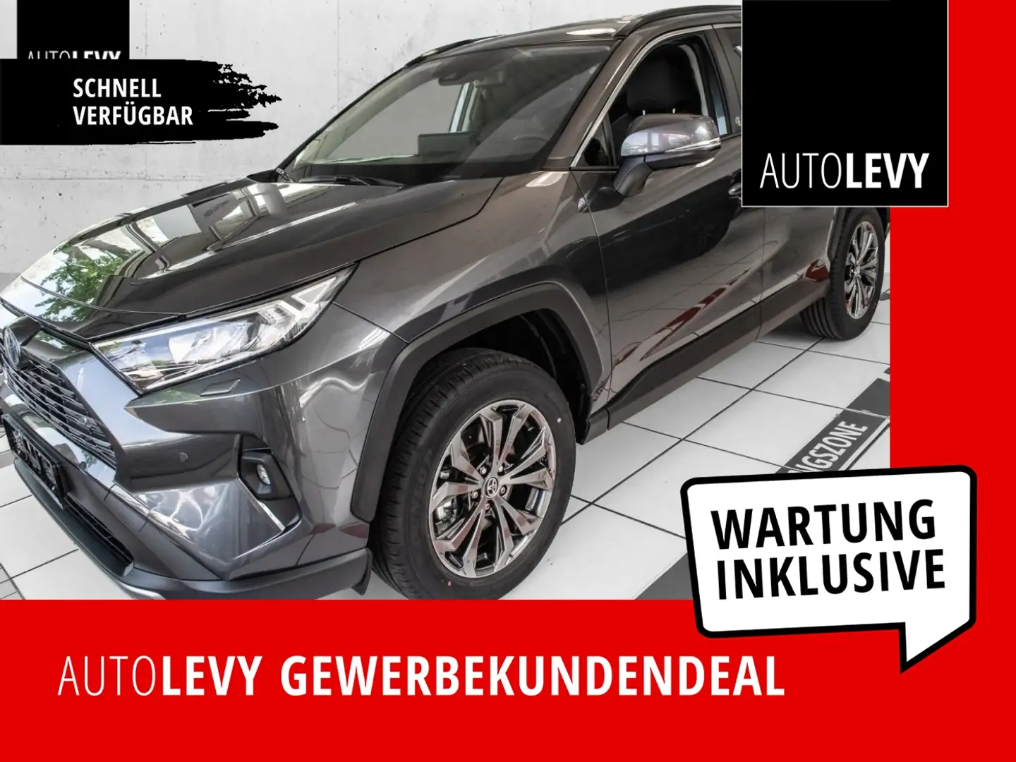 Toyota RAV 4 RAV4 2.5 Hybrid Teamplayer +inkl Wartung+SHZ+18 Grau - 1