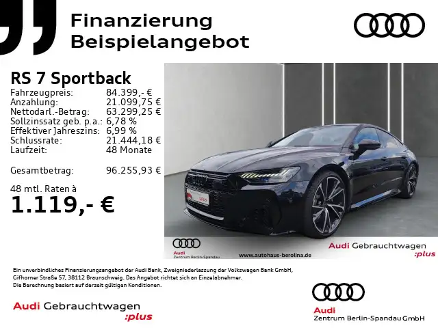 Audi RS7 RS7 Sportback *HD-MATRIX*PANO*StdHz*B&O*HuD*