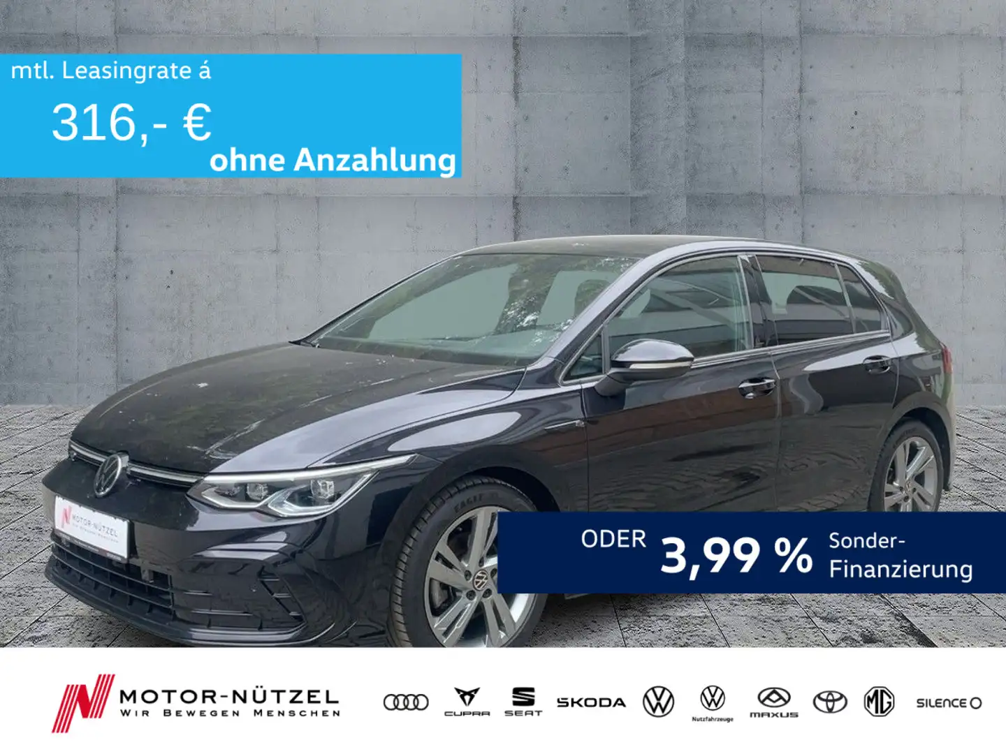 Volkswagen Golf VIII 1.5eTSI DSG R-LINE LEDplus+NAV+ACC+SHZ Schwarz - 1