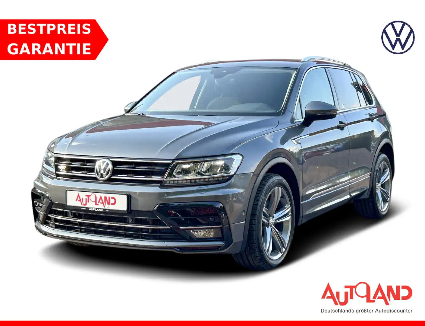 Volkswagen Tiguan 2.0 TDI R-Line 4M DSG LED Navi ACC Kamera Grijs - 1
