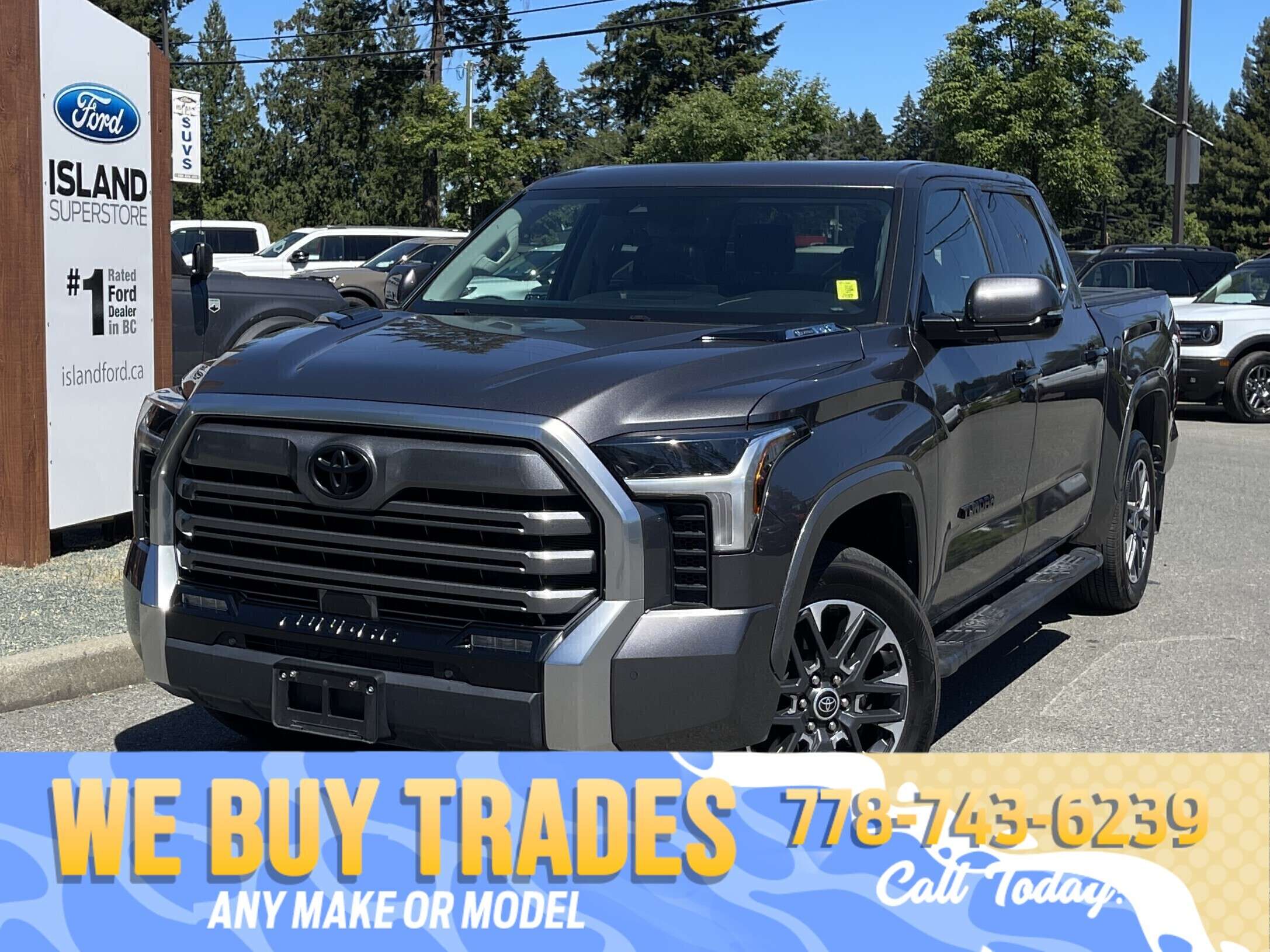 Gray 2023 Toyota Tundra Hybrid Pickup Truck Four-Wheel Drive Automatic