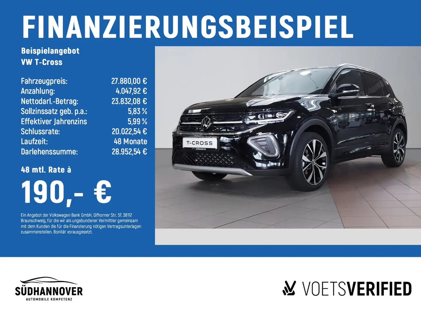 Volkswagen T-Cross R-Line 1.5 TSI DSG AHK+NAVI+KAMERA+SHZ Negro - 2